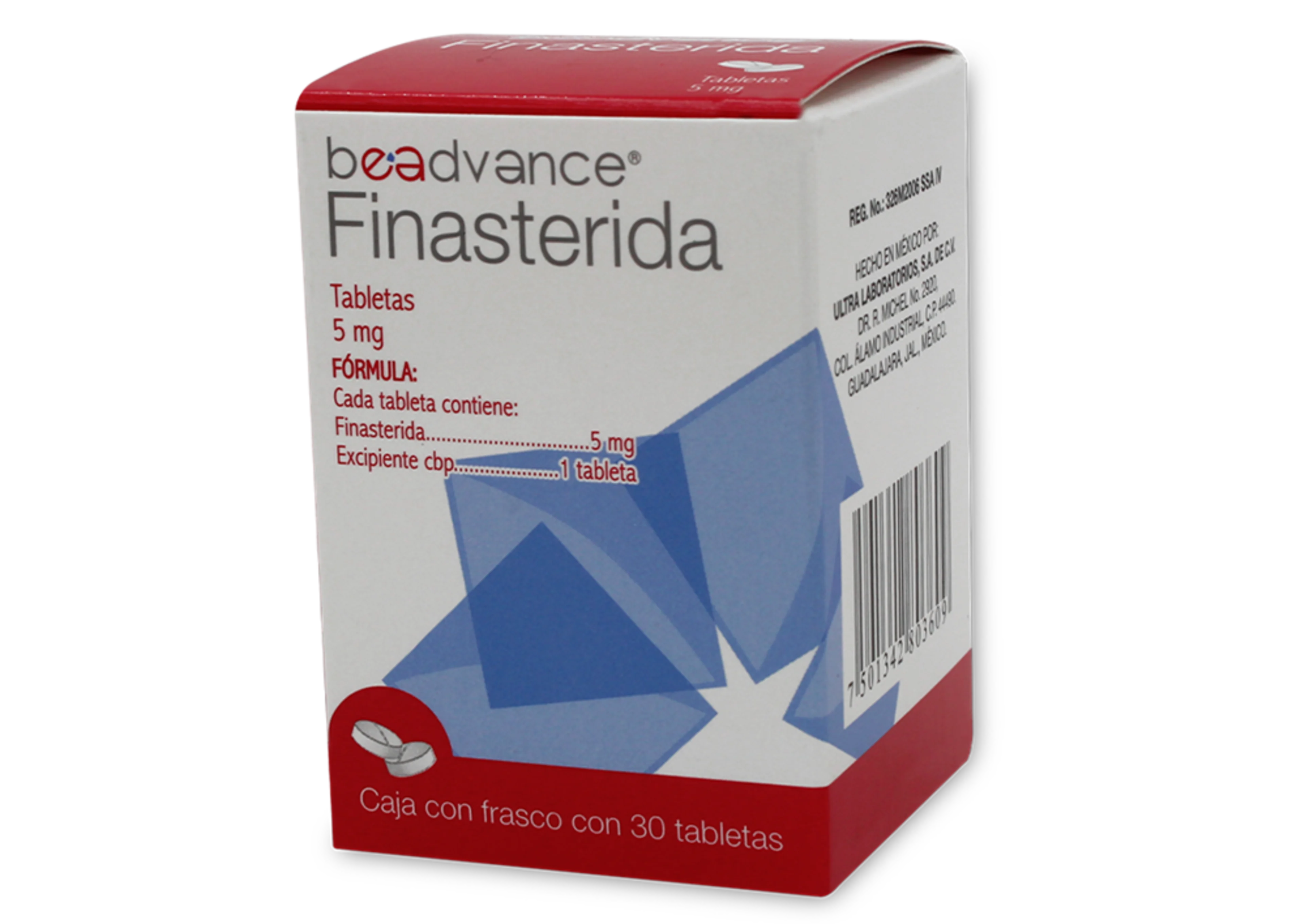 Finasterida 5 Mg Con 30 Tabletas