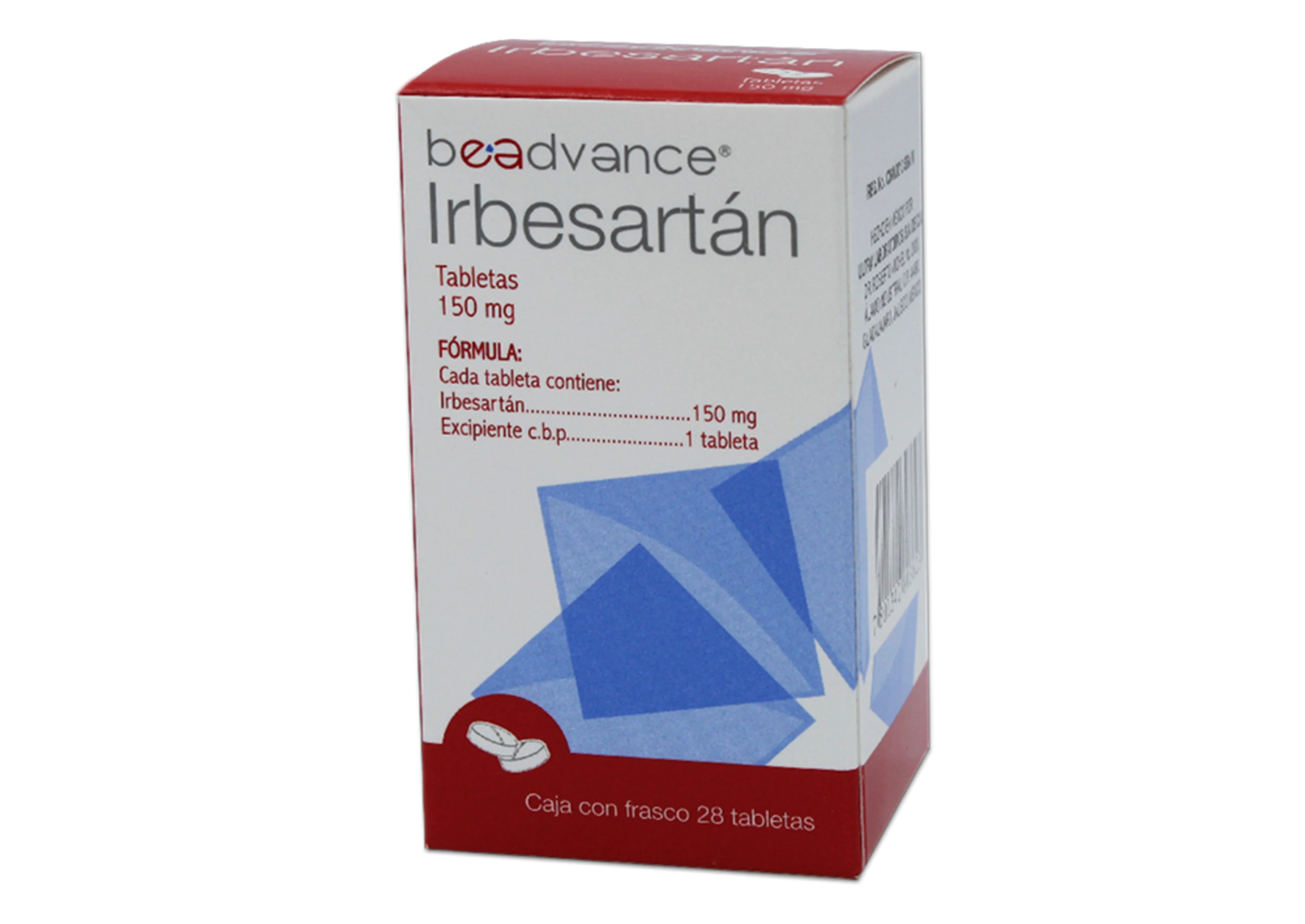 Irbesartán 150 Mg Con 28 Tabletas