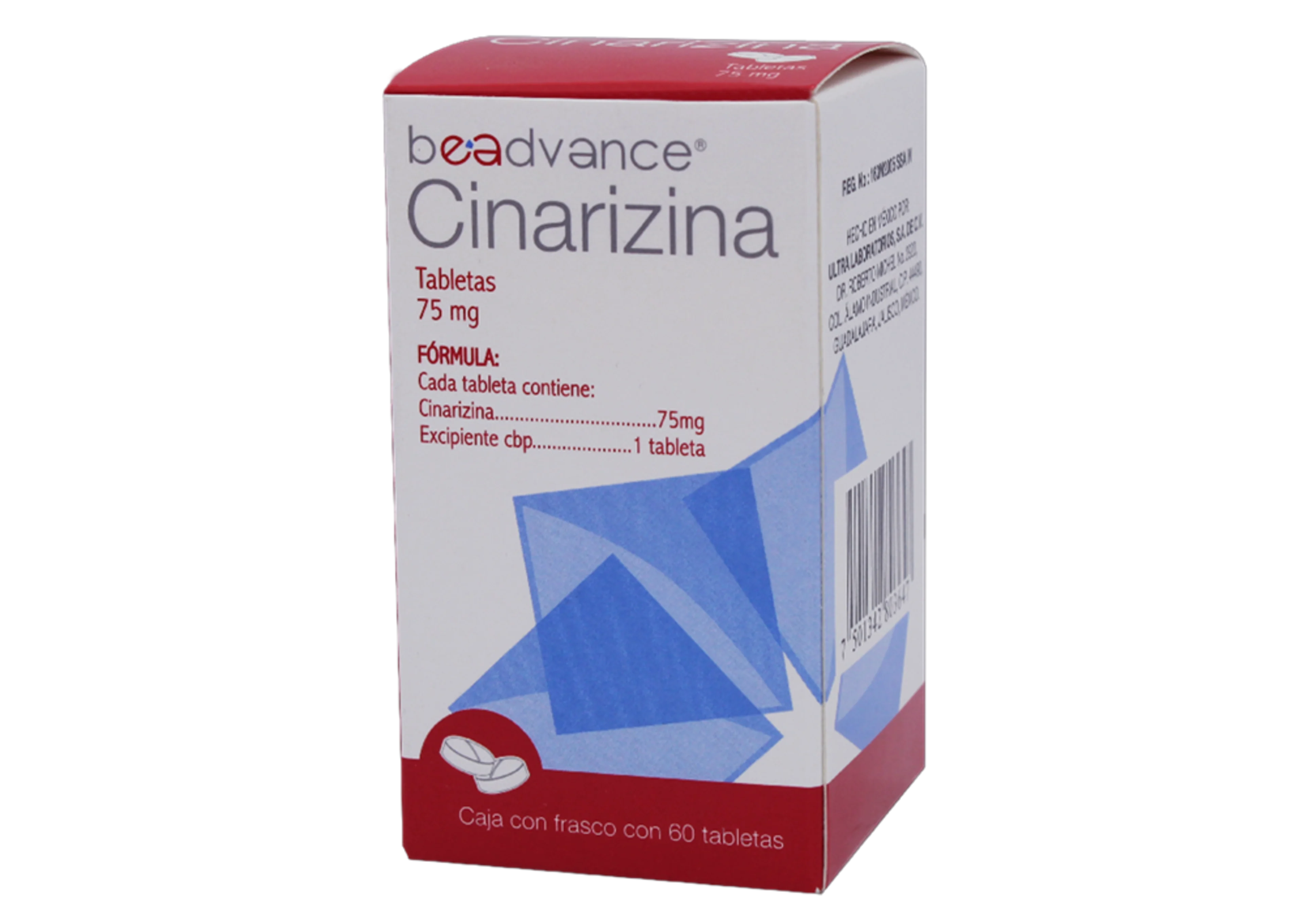 Cinarizina 75 Mg Con 60 Tabletas