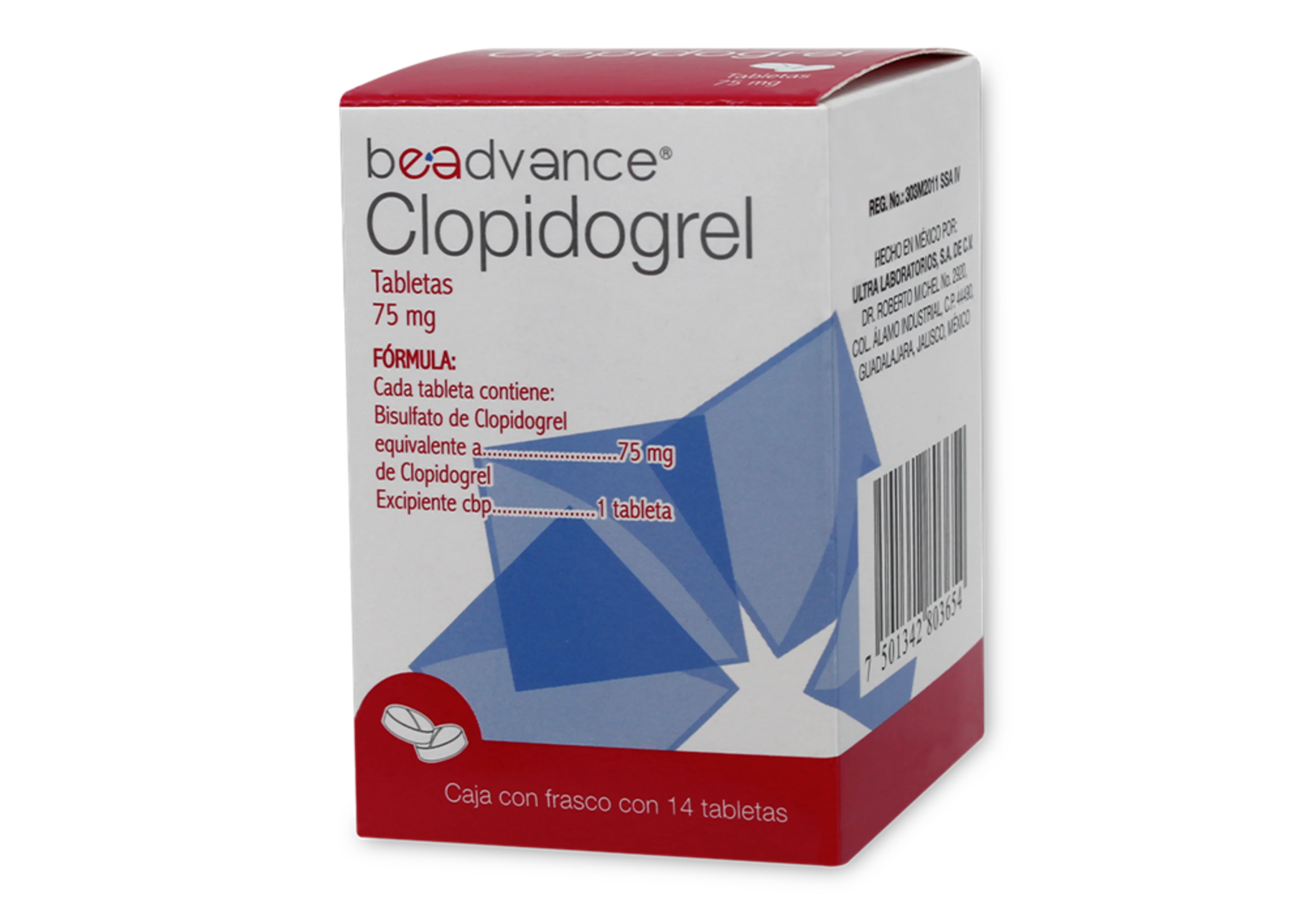 Clopidogrel 75 Mg Con 14 Tabletas