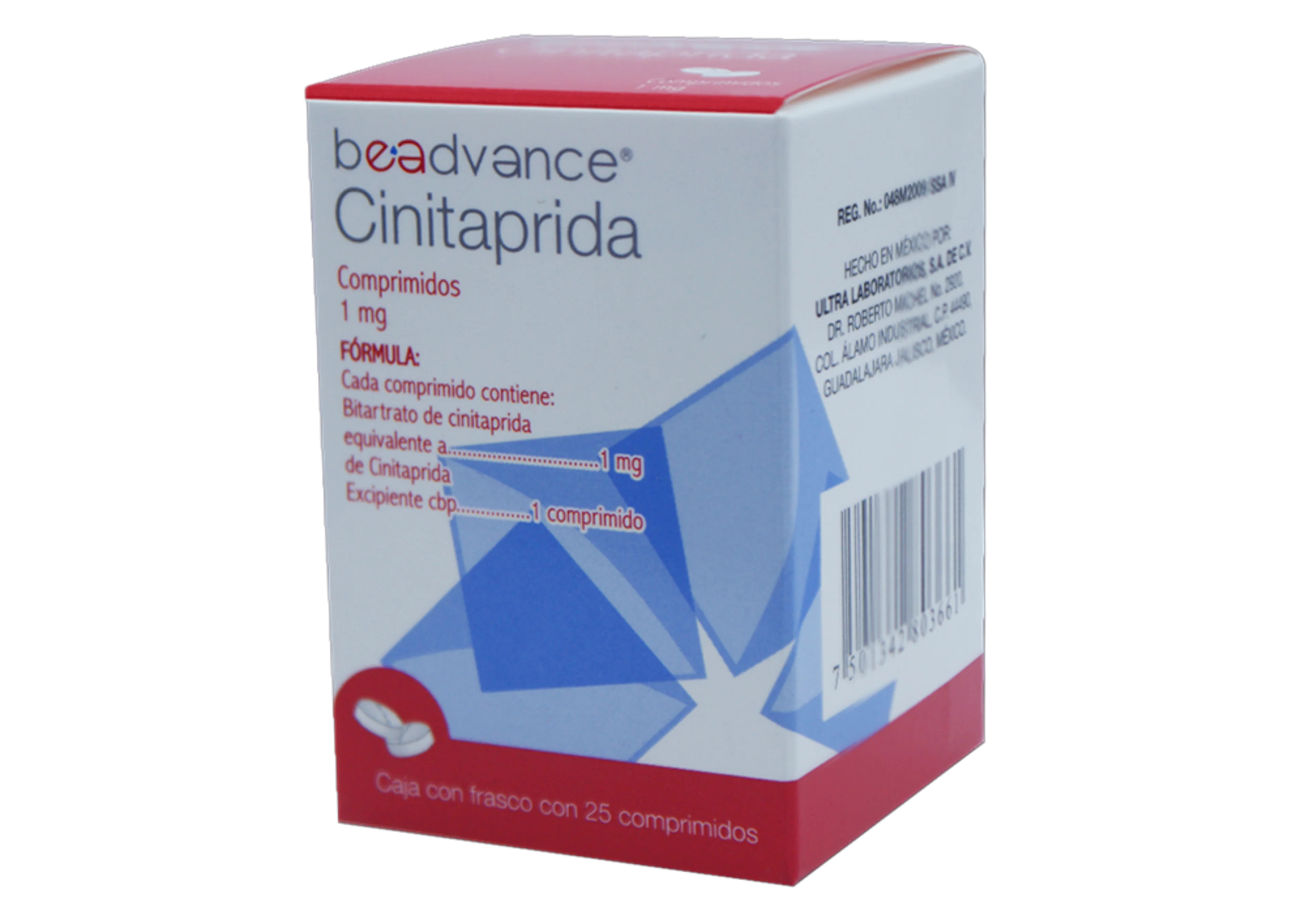 Cinitaprida 1 Mg Con 25 Comprimidos