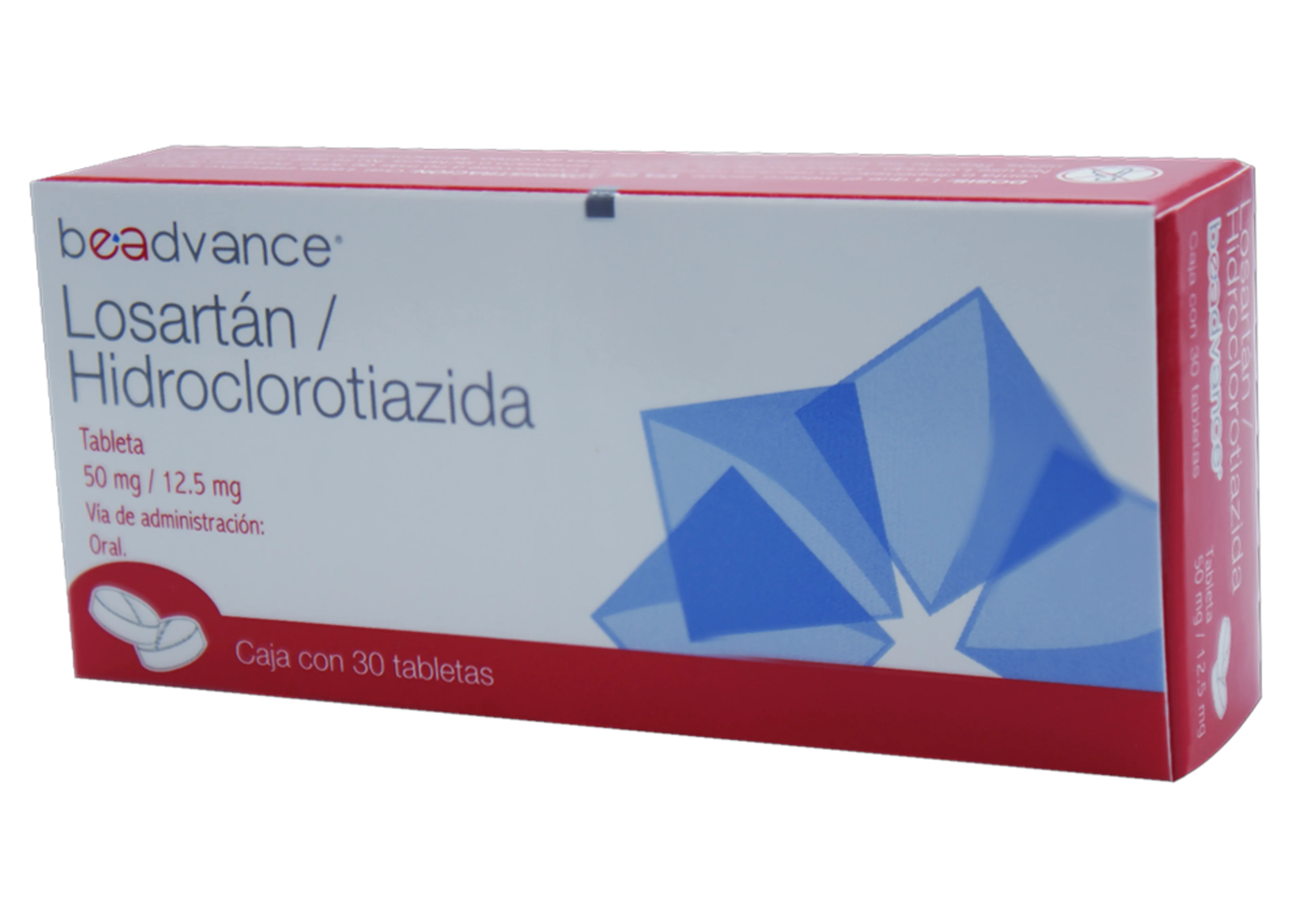 Losartán, Hidroclorotiazida 50/12.5 Mg Con 30 Tabletas