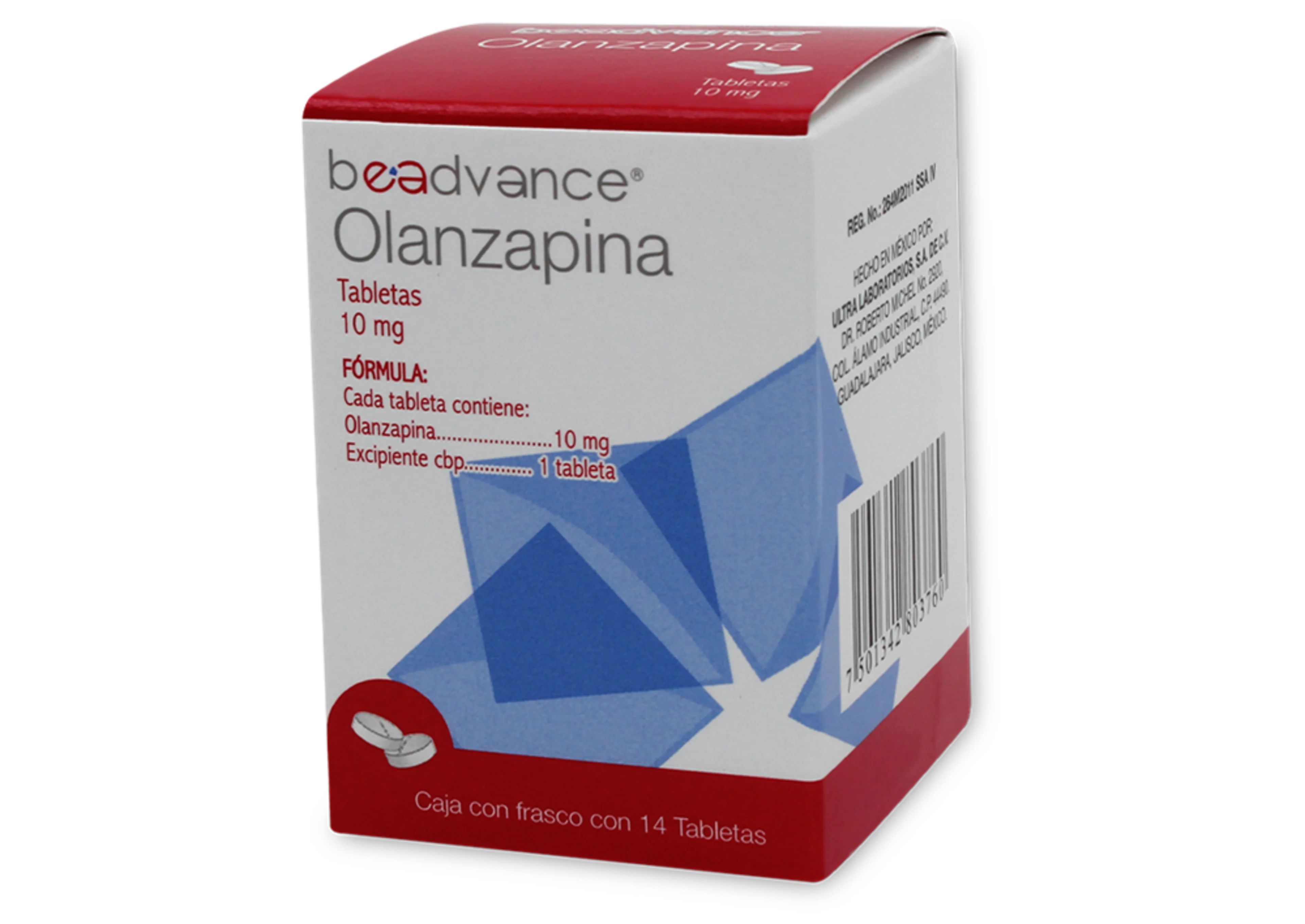 Olanzapina 10 Mg Con 14 Tabletas