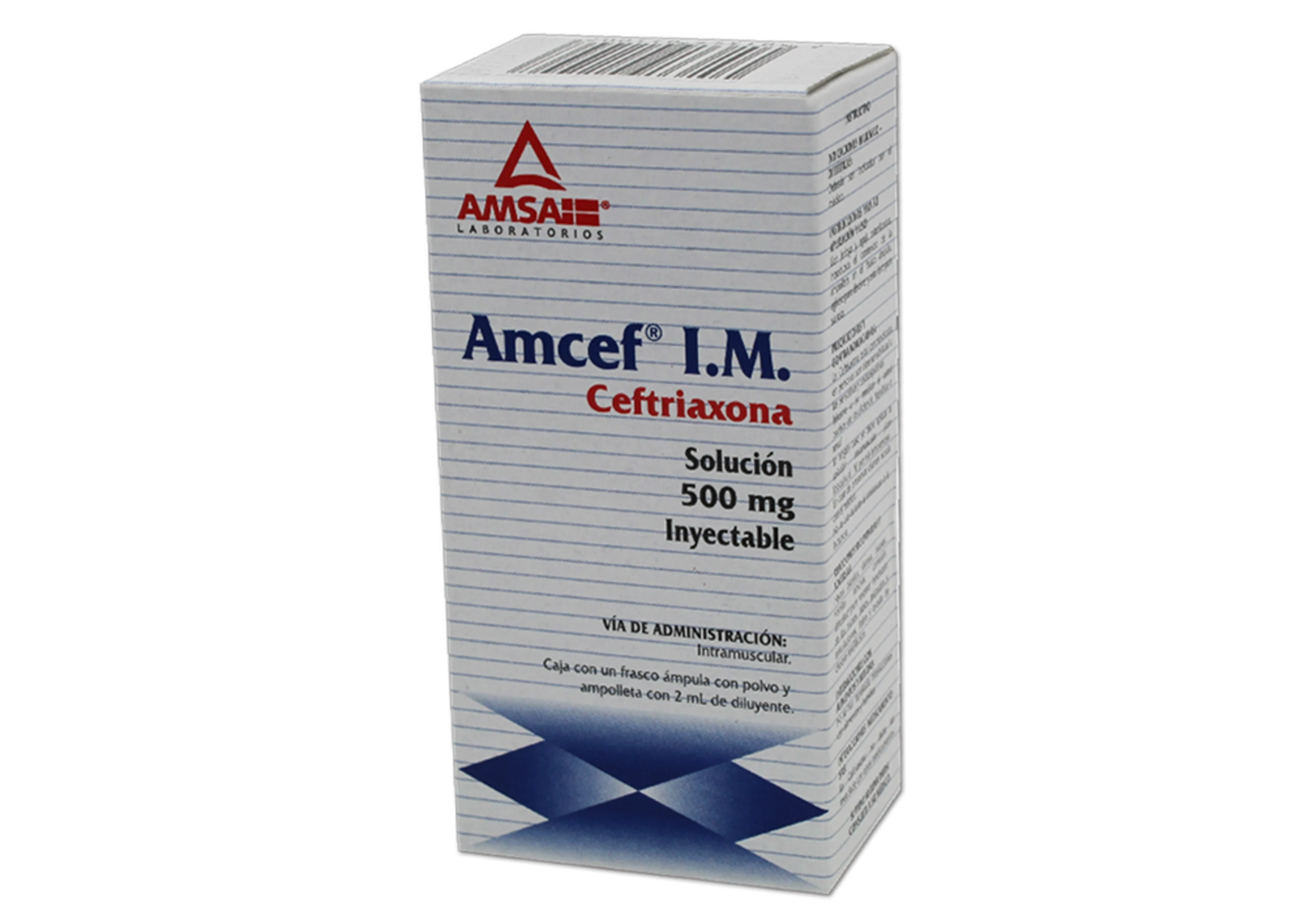 Amcef Im Ceftriaxona 500 Mg Solución Inyectable 2Ml
