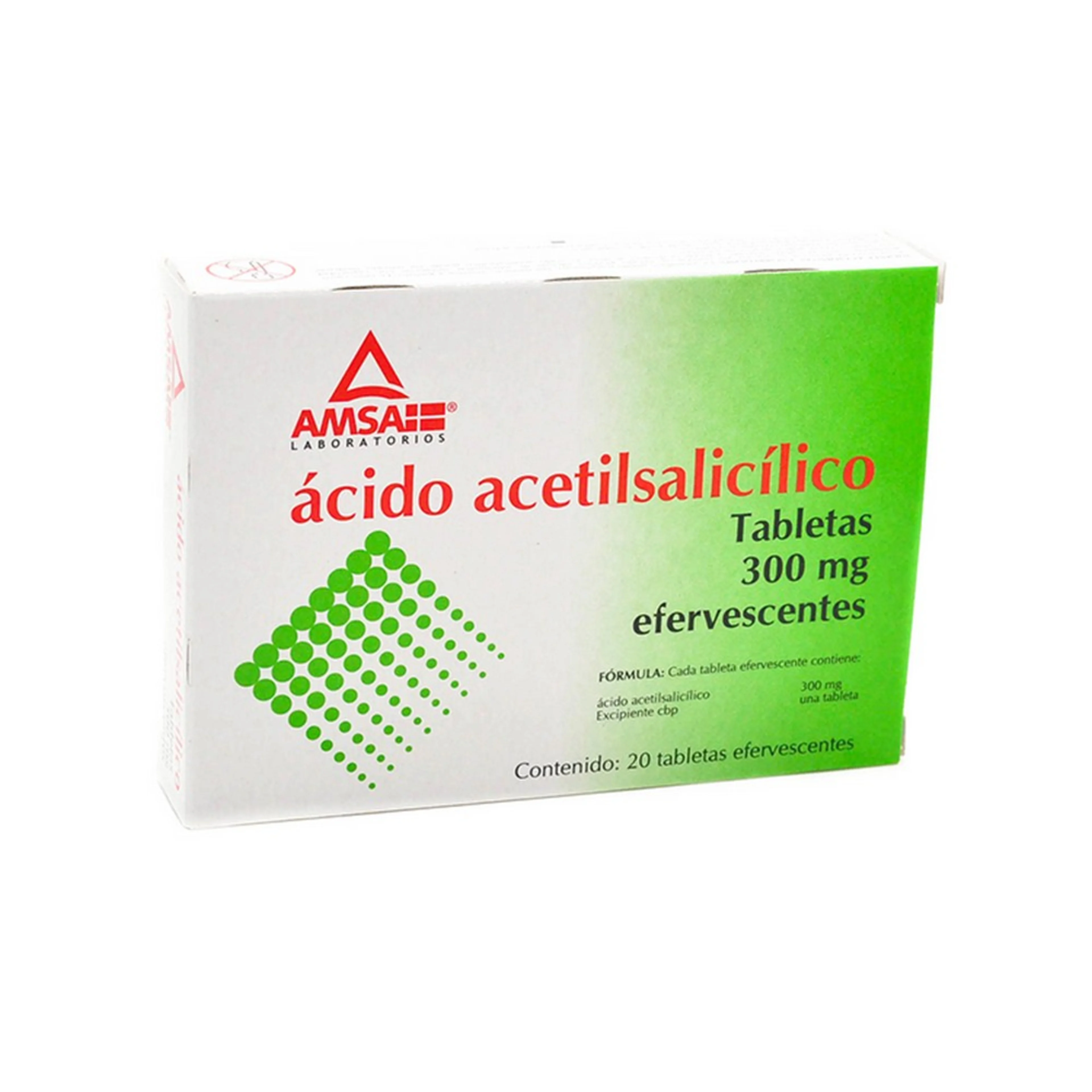 Ácido acetilsalicílico 20 tabletas 300mg