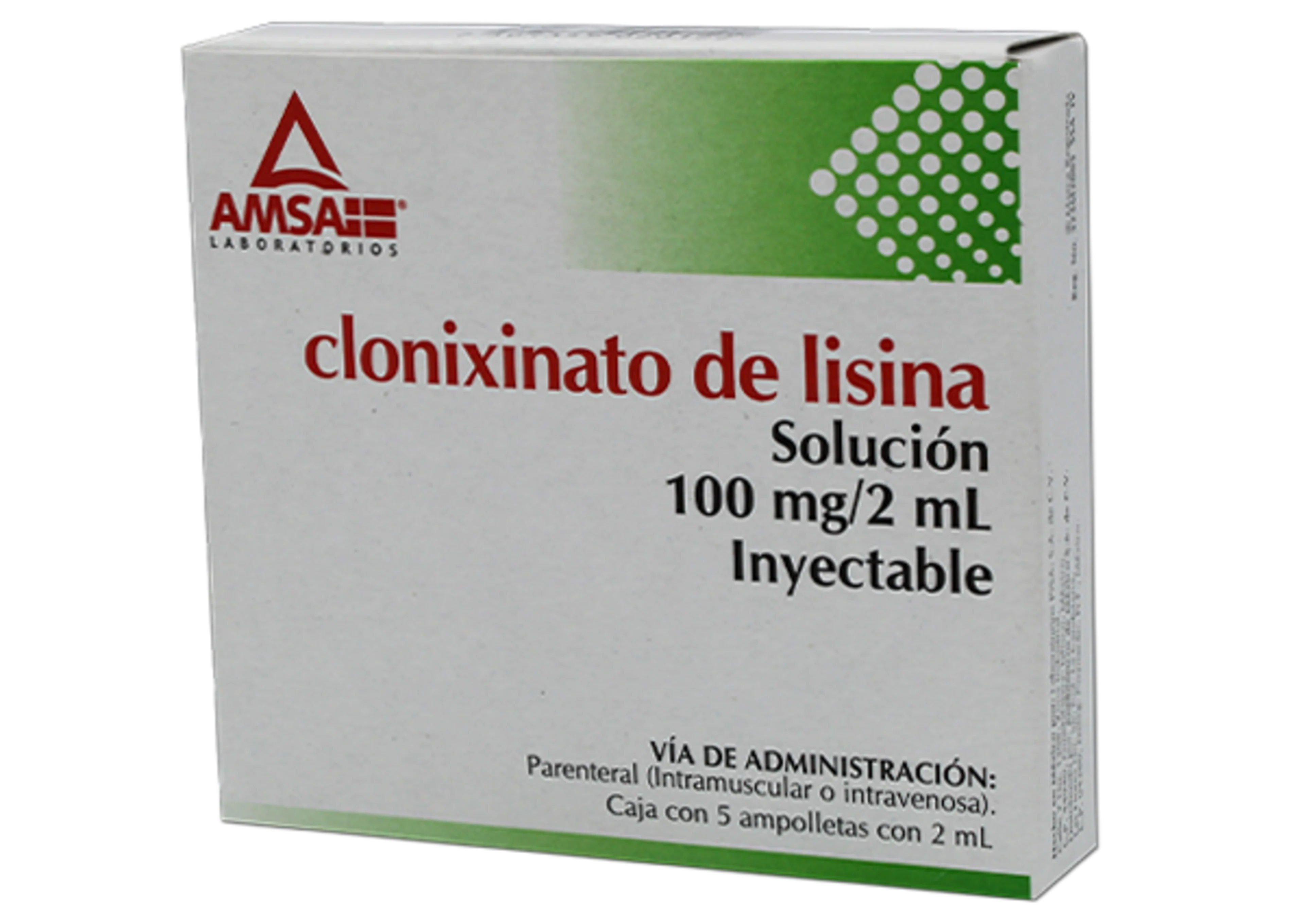 Clonixinato Lisina 100 Mg Solución Inyectable Con 5 Ampolletas
