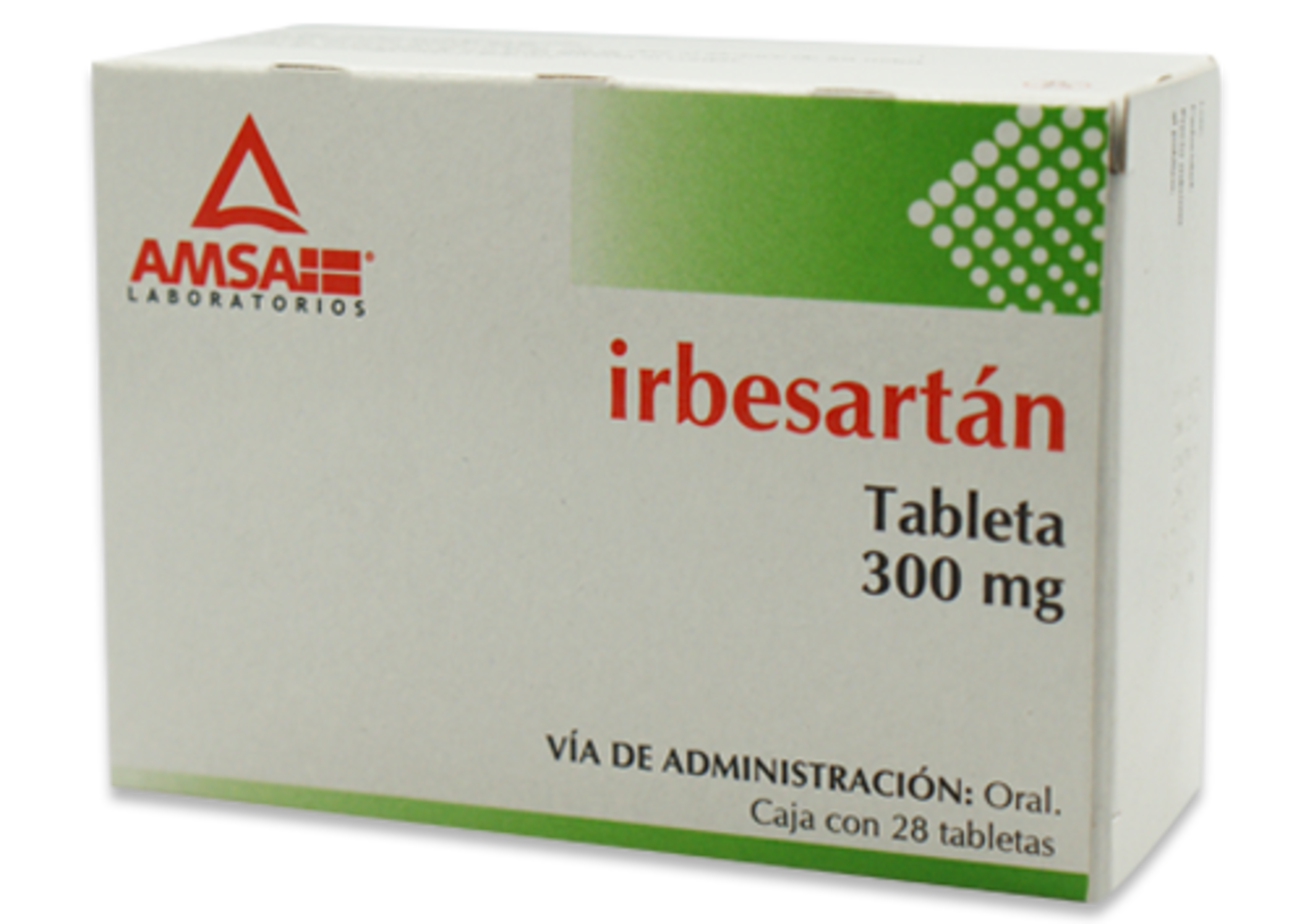 Irbesartán 300 Mg Con 28 Tabletas (Amsa)