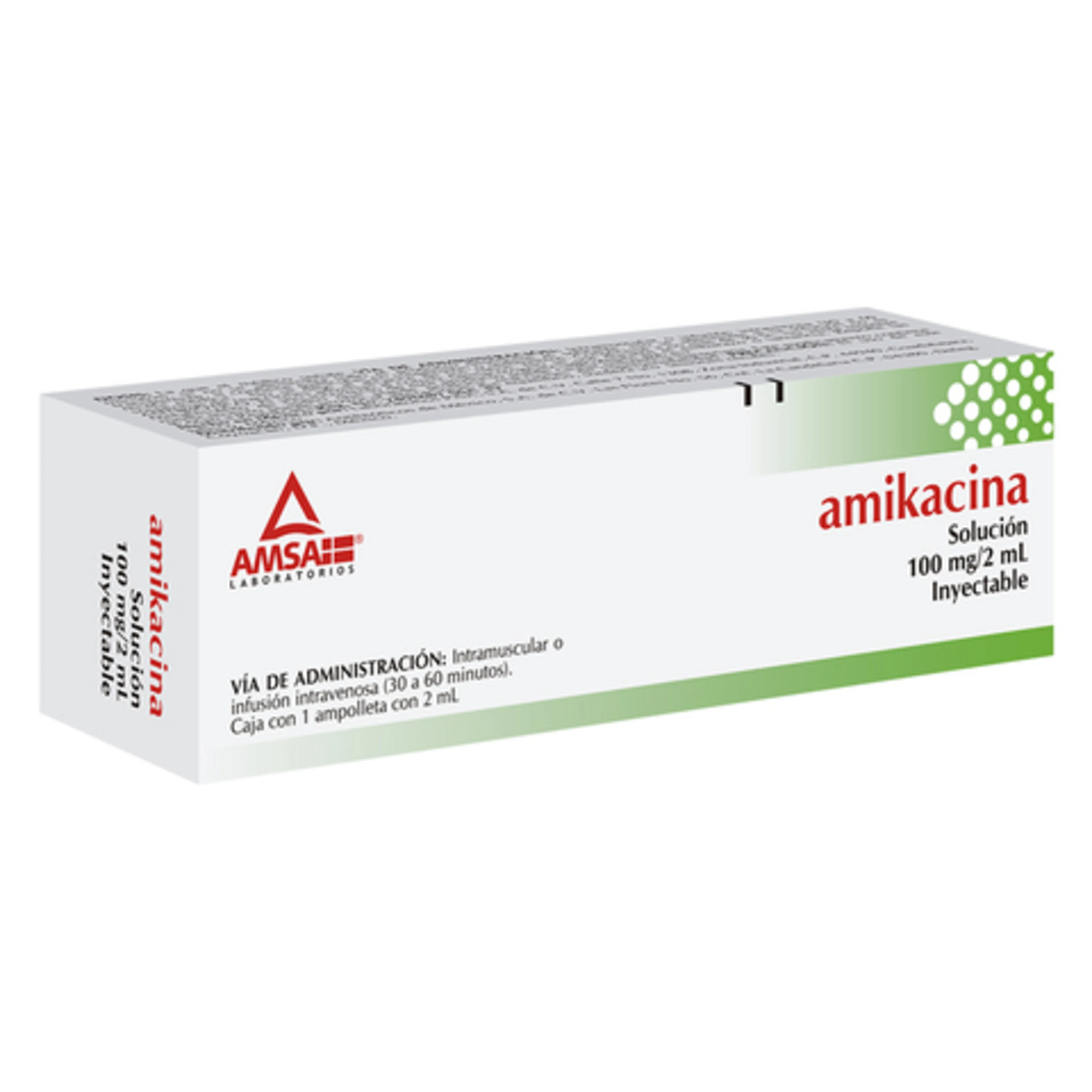 Amikacina 100 Mg Solución Inyectable Con 1 Ampolleta