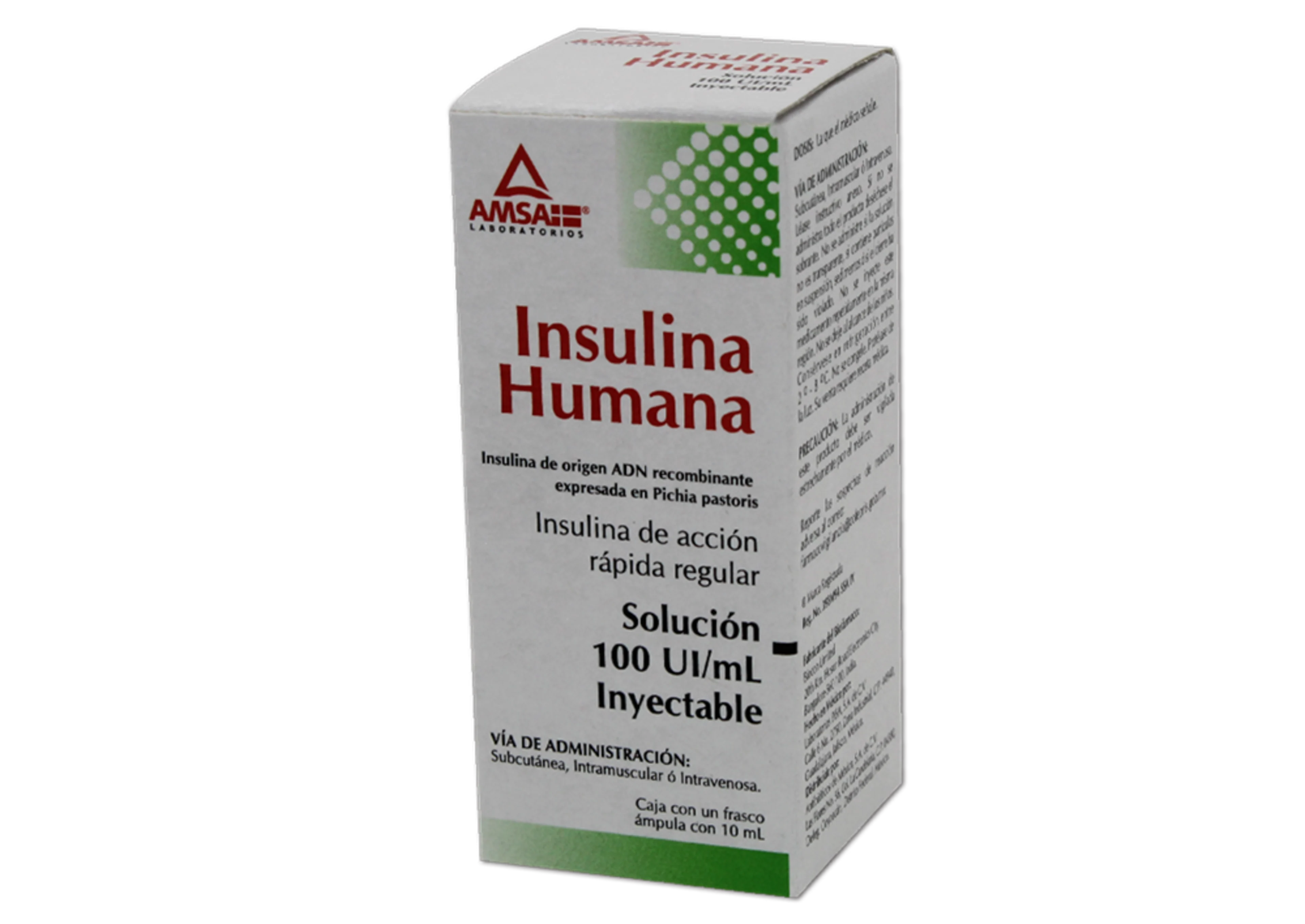 Insulina Humana 100 Ui Con Frasco Ámpula 10 Ml