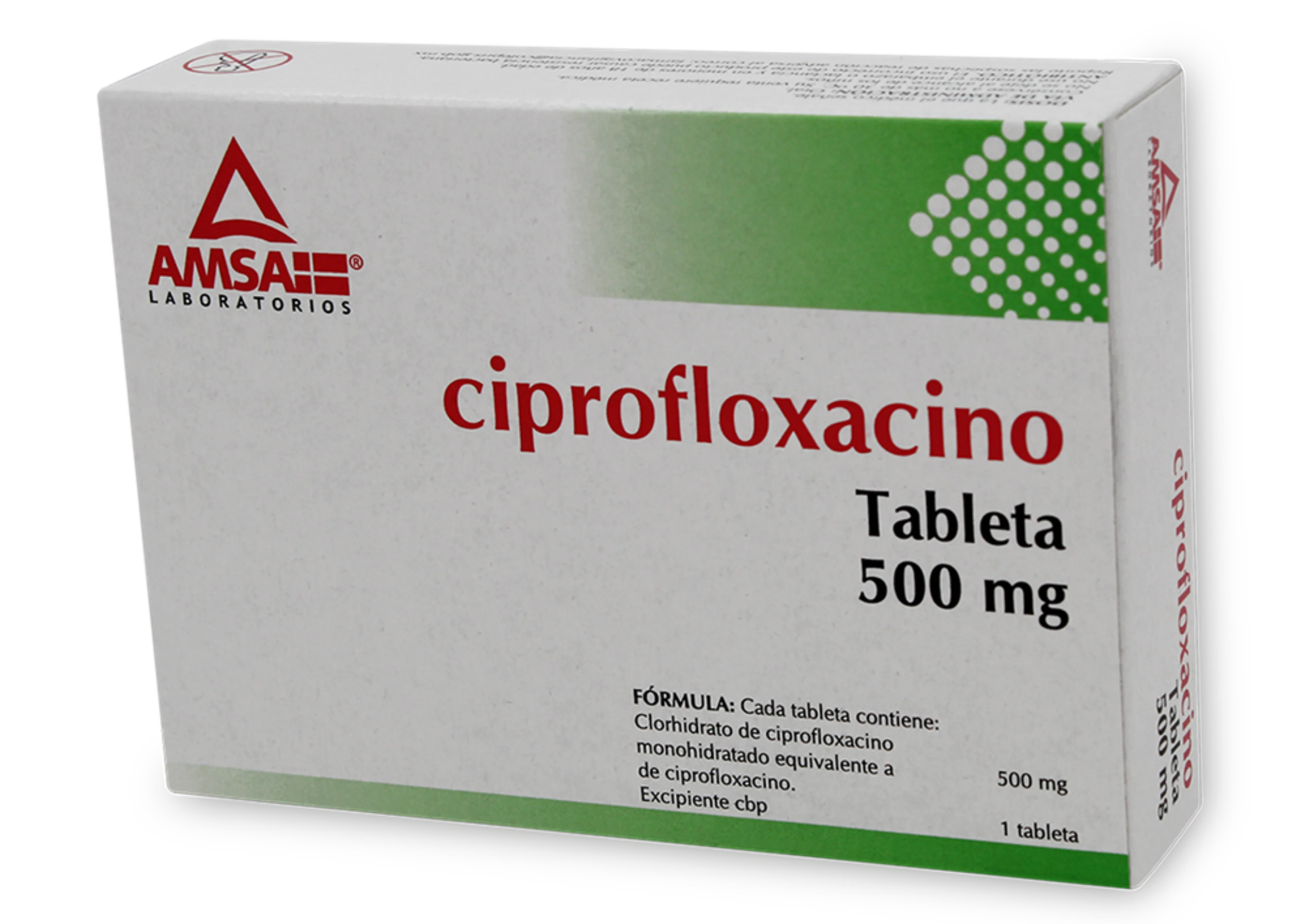 Ciprofloxacino 500 Mg Con 14 Tabletas (Amsa)
