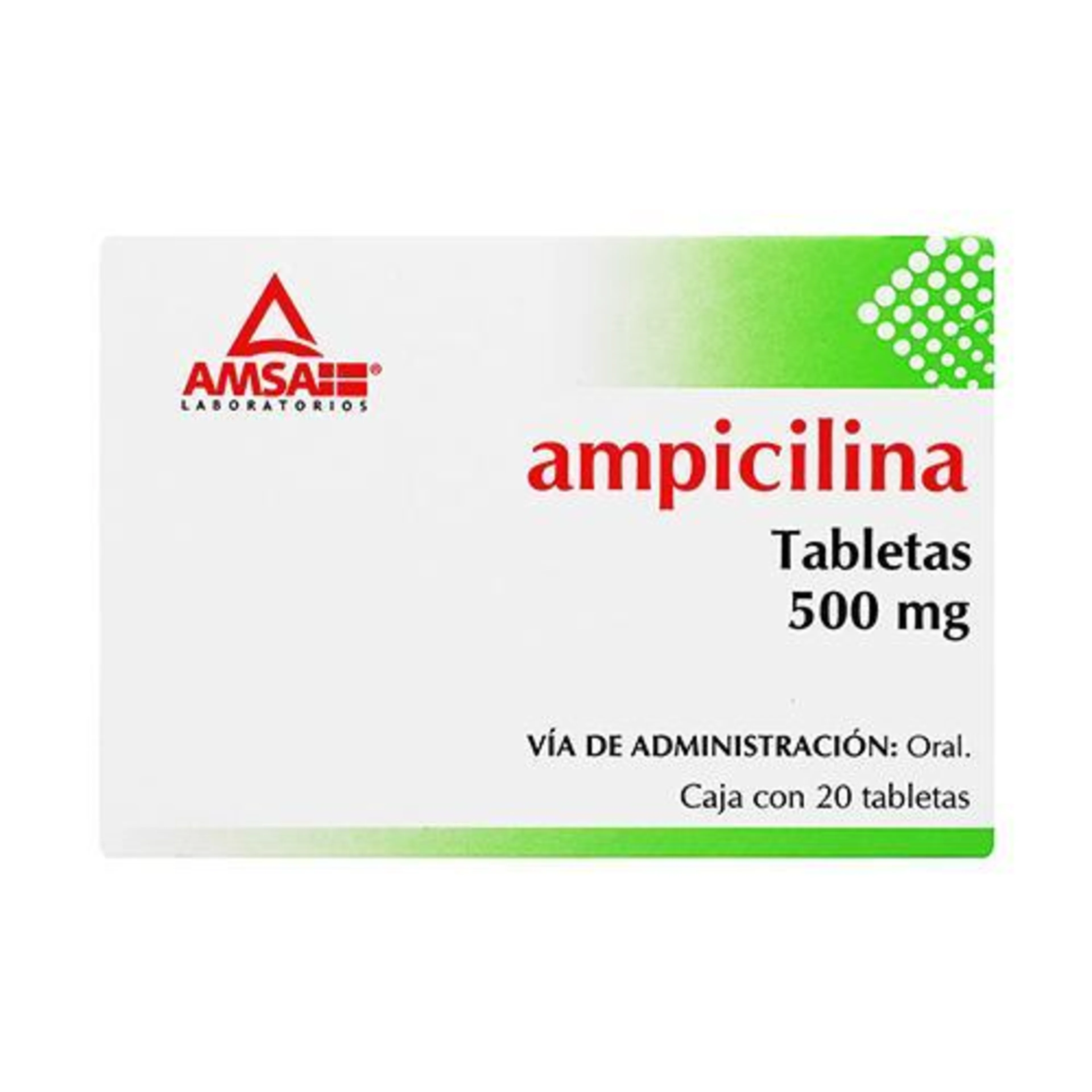 Ampicilina 500 Mg Con 20 Tabletas