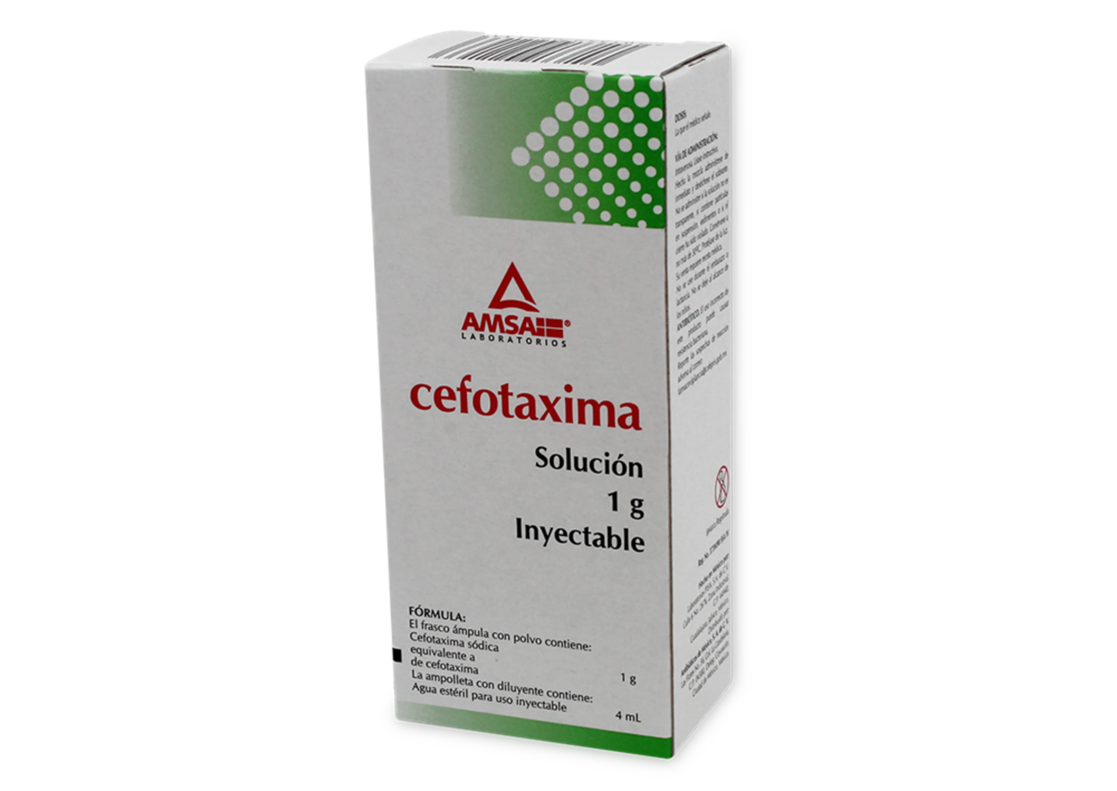 Cefotaxima 1 G Solución Inyectable 4 Ml