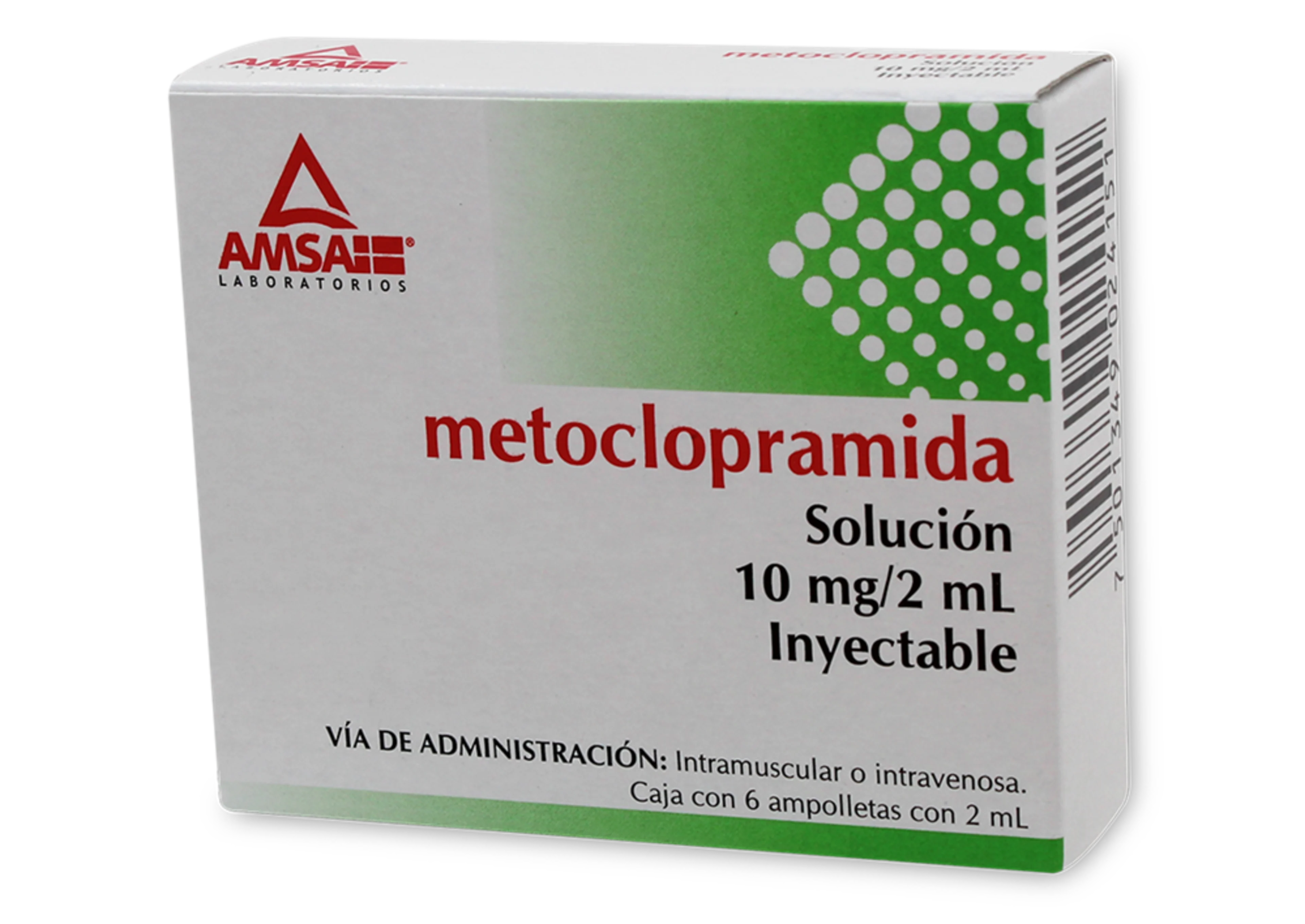 Metoclopramida 10 Mg Con 6 Ampolletas 2 Ml