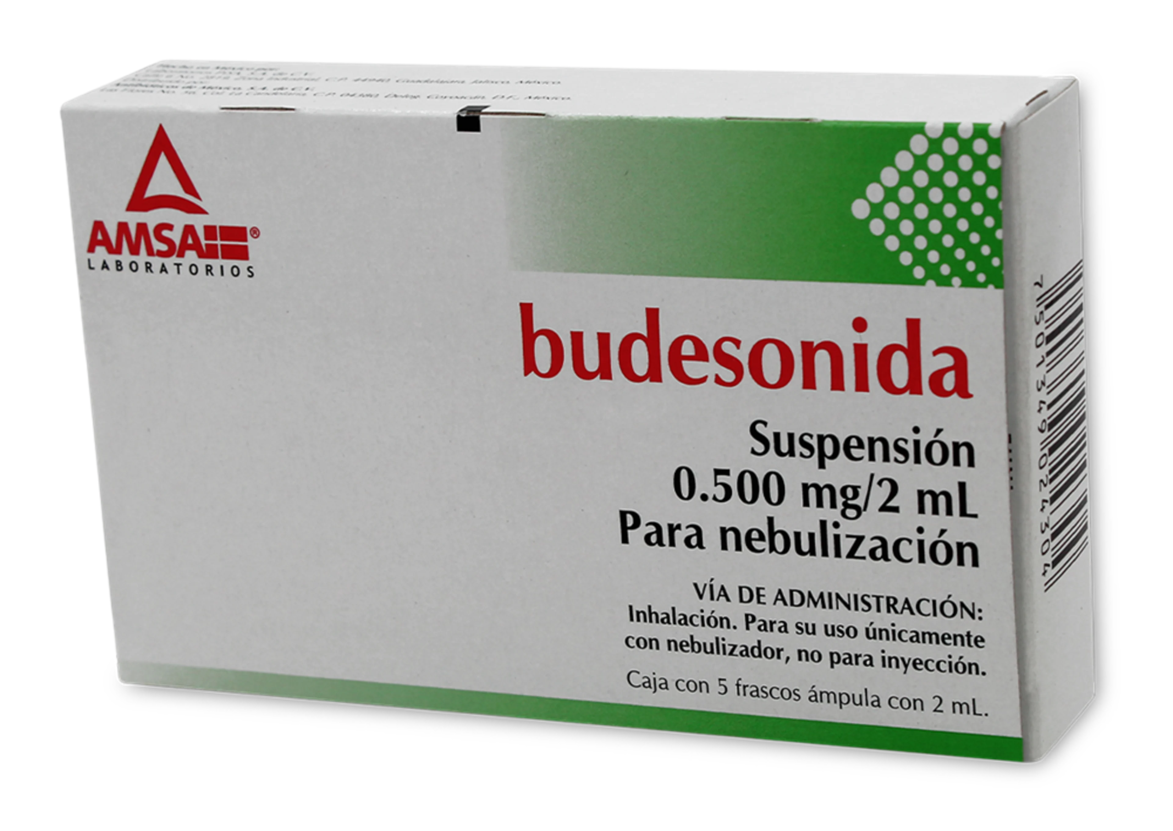 Budesonida 0.500 Mg Suspensión Para Inhalación Con 5 Frascos Con Ámpula