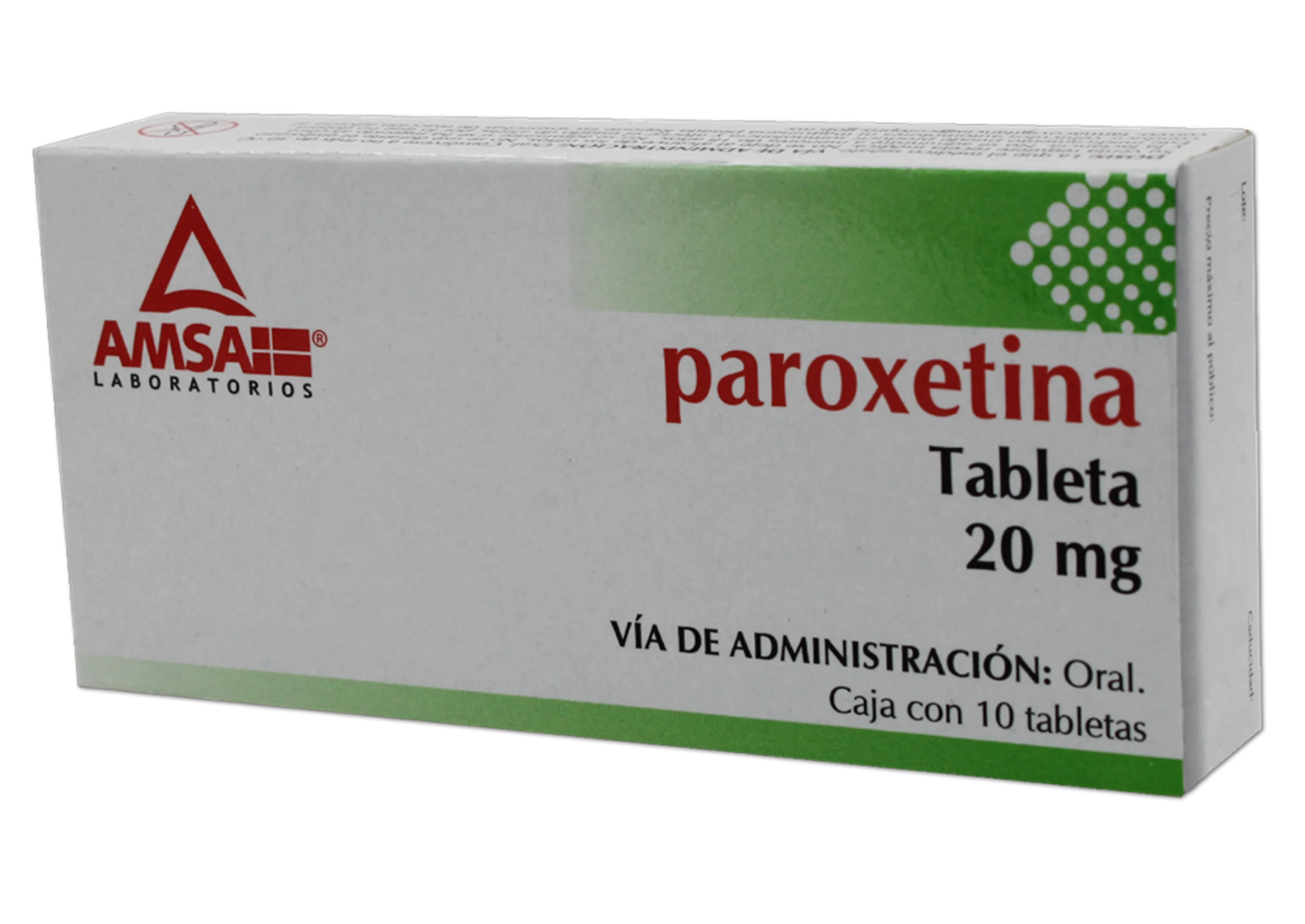 Paroxetina 20 Mg Con 10 Tabletas (Amsa)