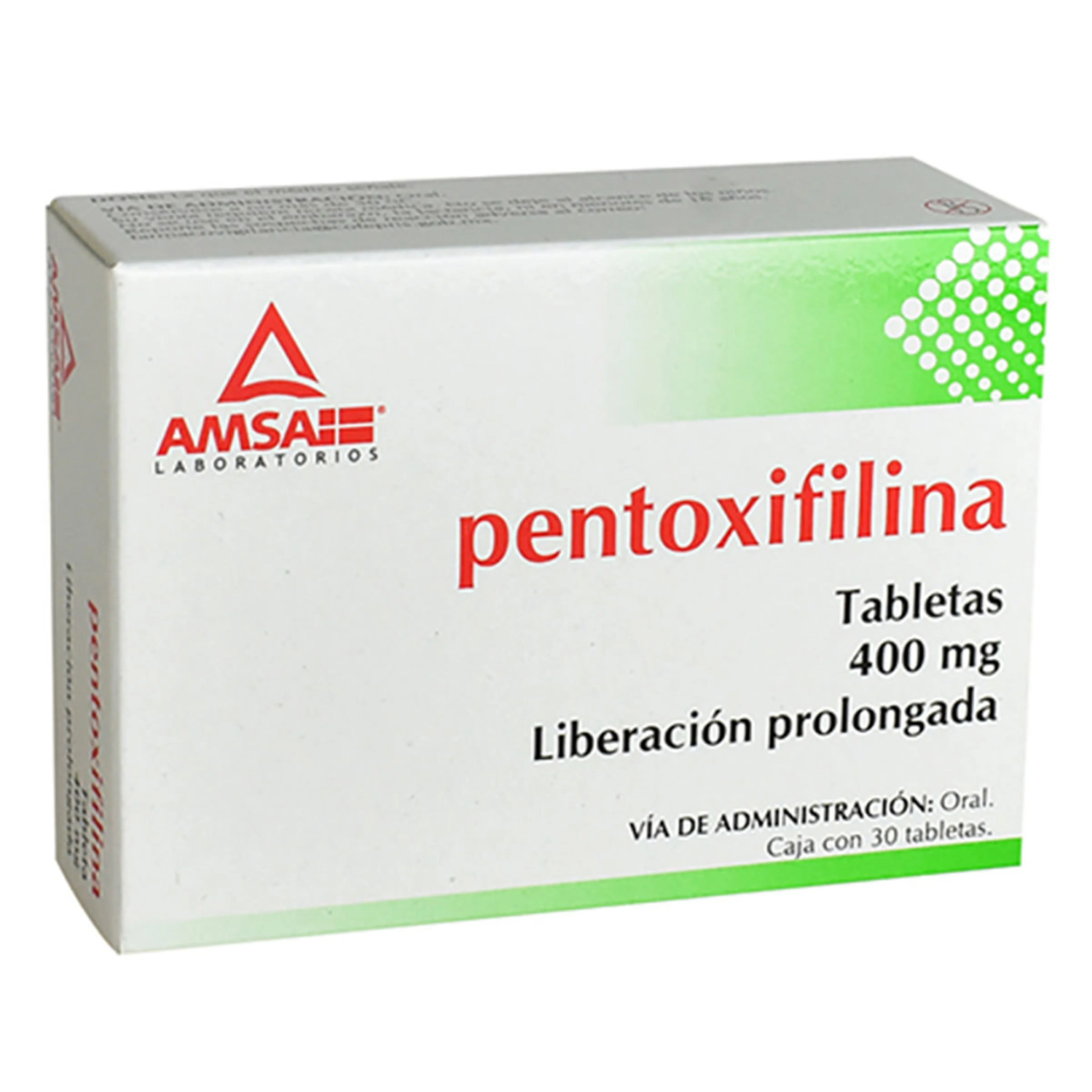 Pentoxifilina 400 Mg Liberación Prolongada Con 30 Tabletas (Amsa)