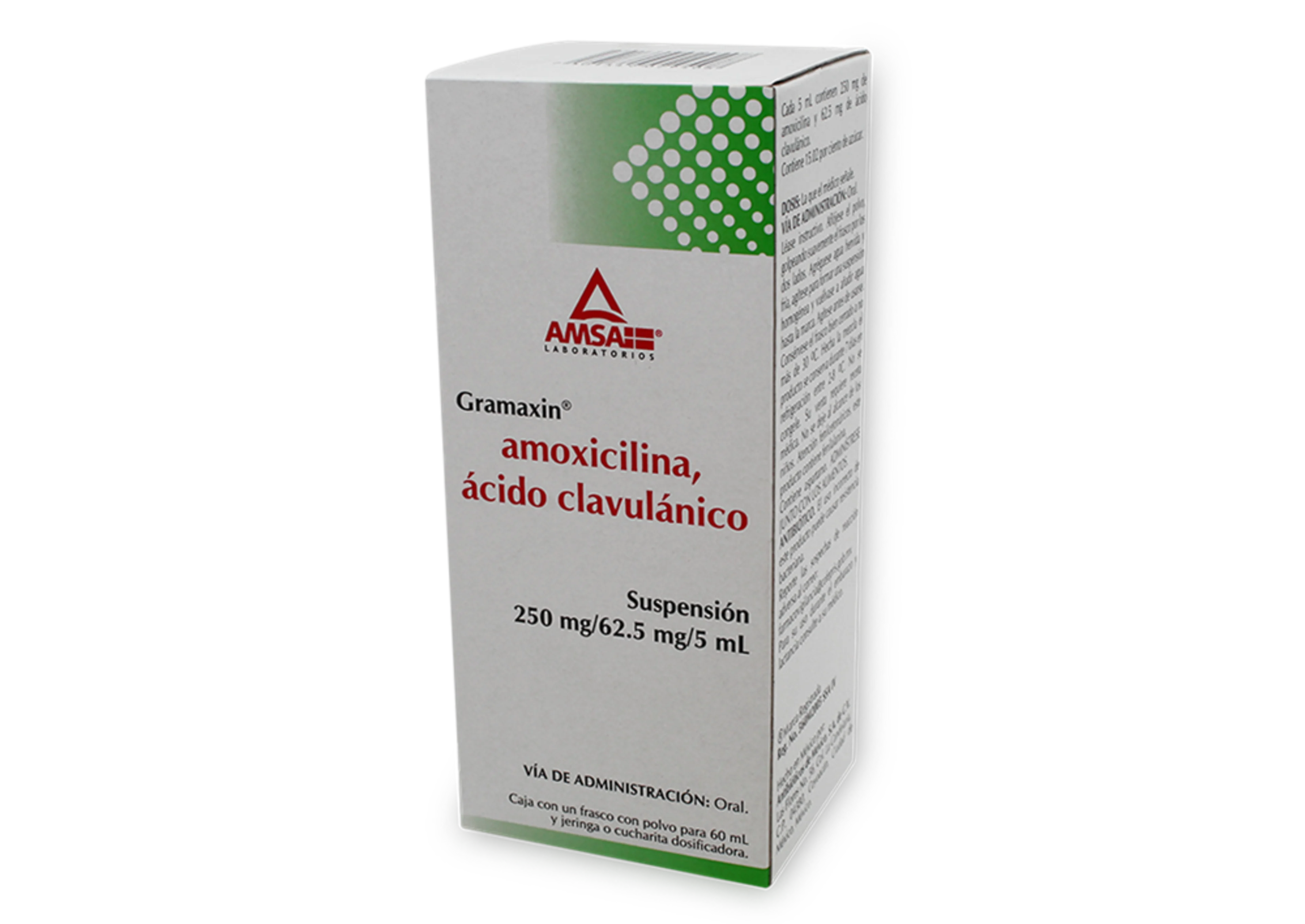 Gramaxin Amoxicilina Ácido Clavulánico 250/62.5 Mg Suspensión Con 60 Ml