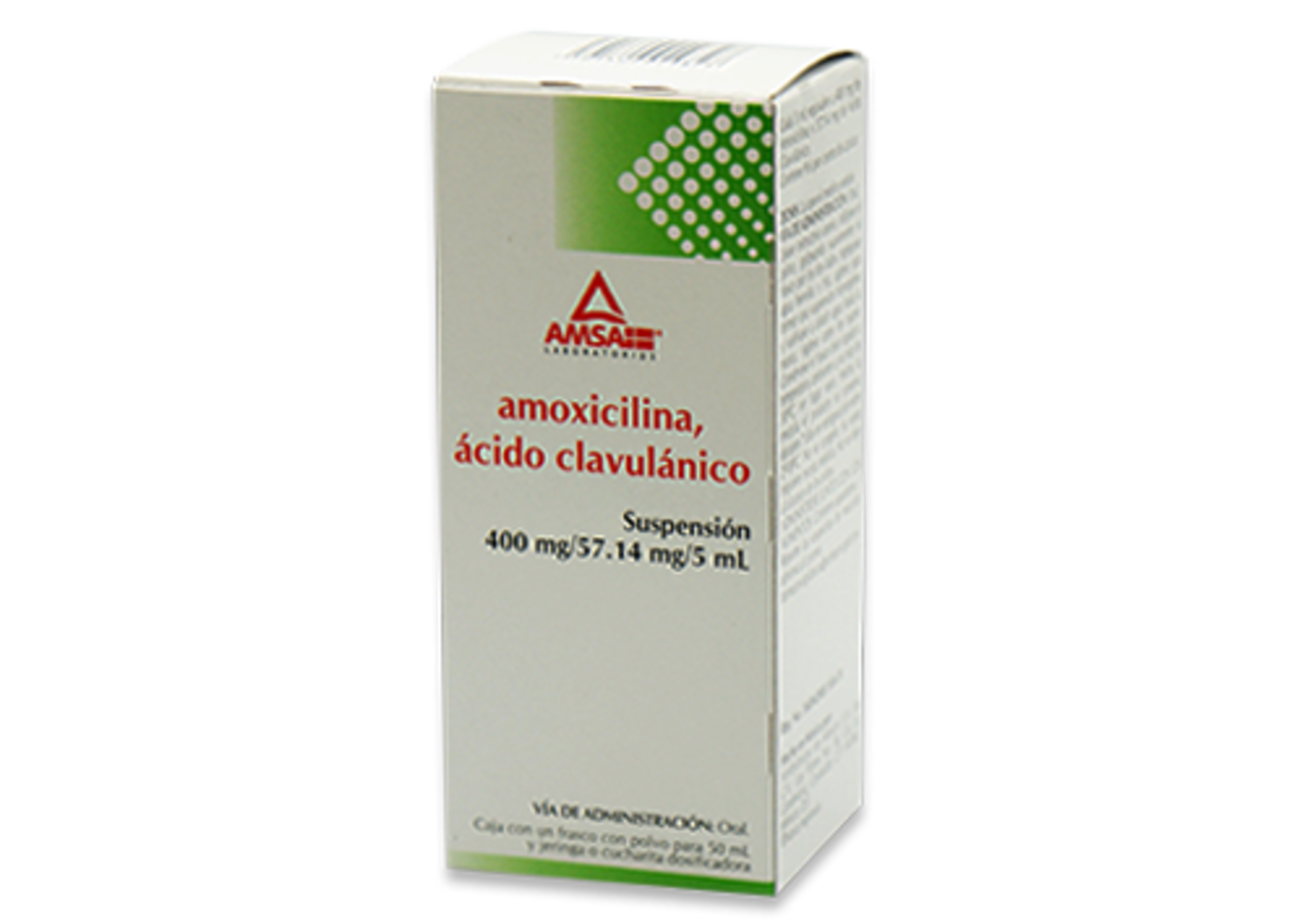 Amoxicilina, Ácido Clavulánico 400/57.14 Mg Suspensión Con 50 Ml