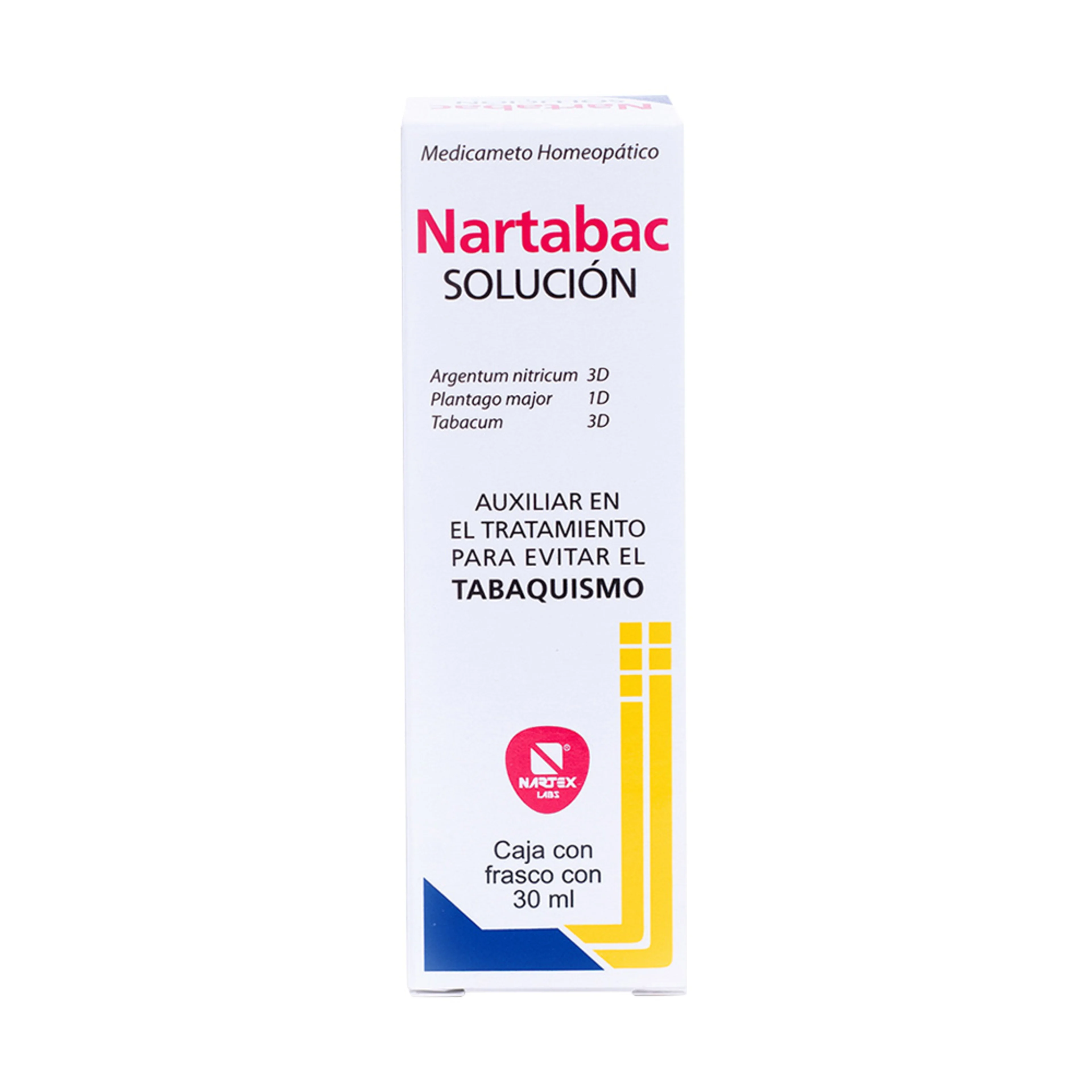 Nartabac nartabac auxiliar en el tratamiento para evitar el tabaquismo 30 ml frasco dosificador argentum nitricum 3 x