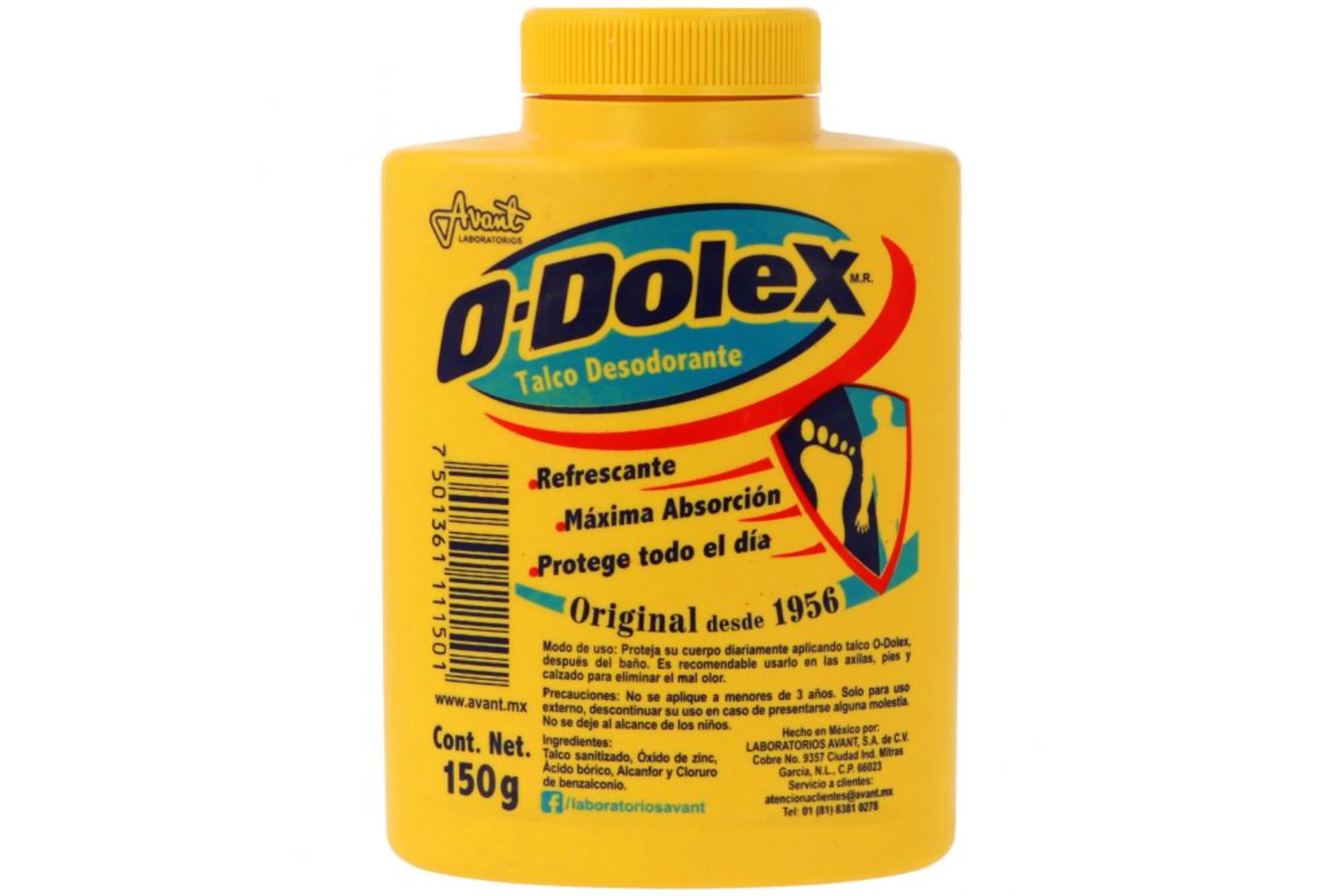 O-Dolex Talco Desodorante Refrescante Original 150 G