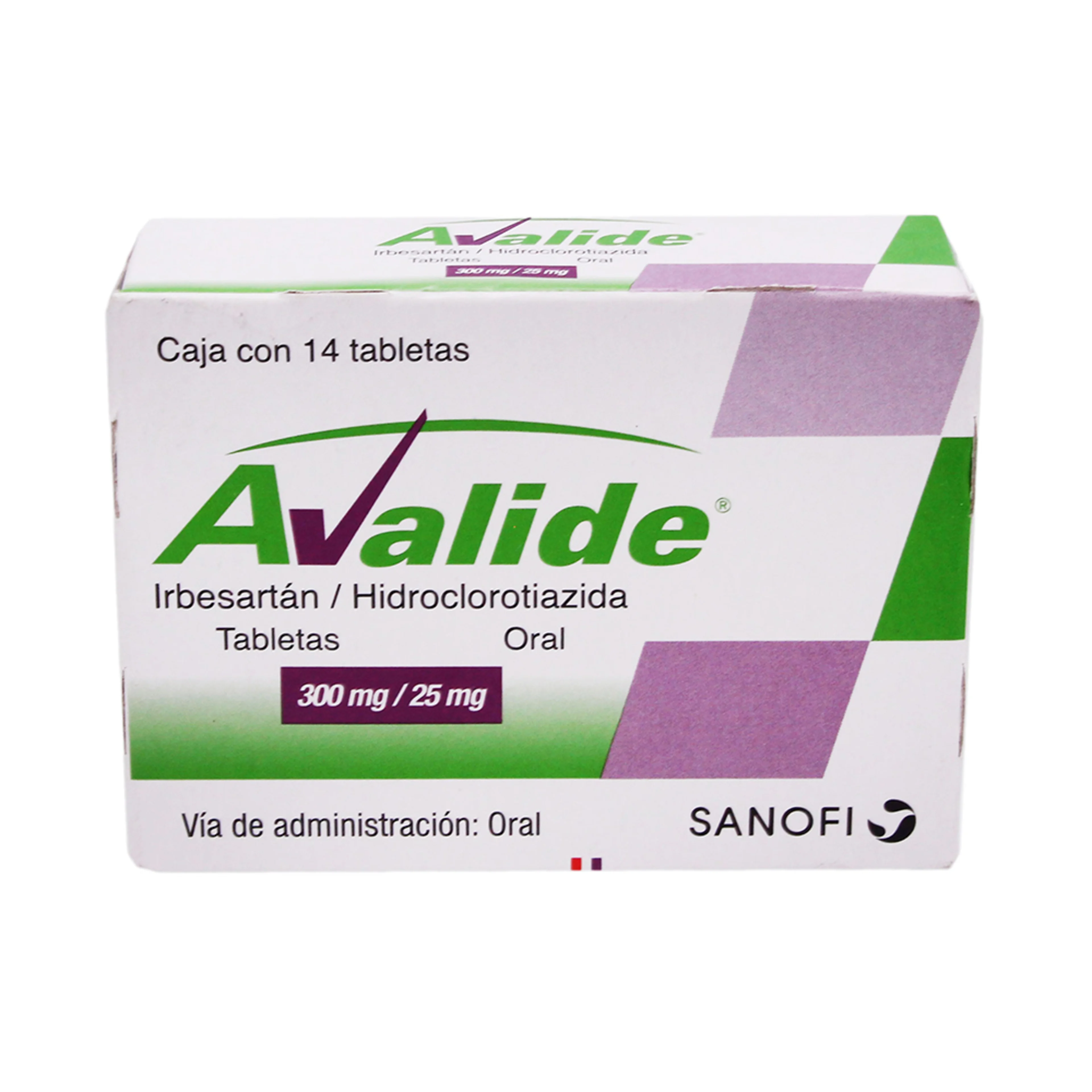 Avalide 300/25mg caja con 14 tabletas
