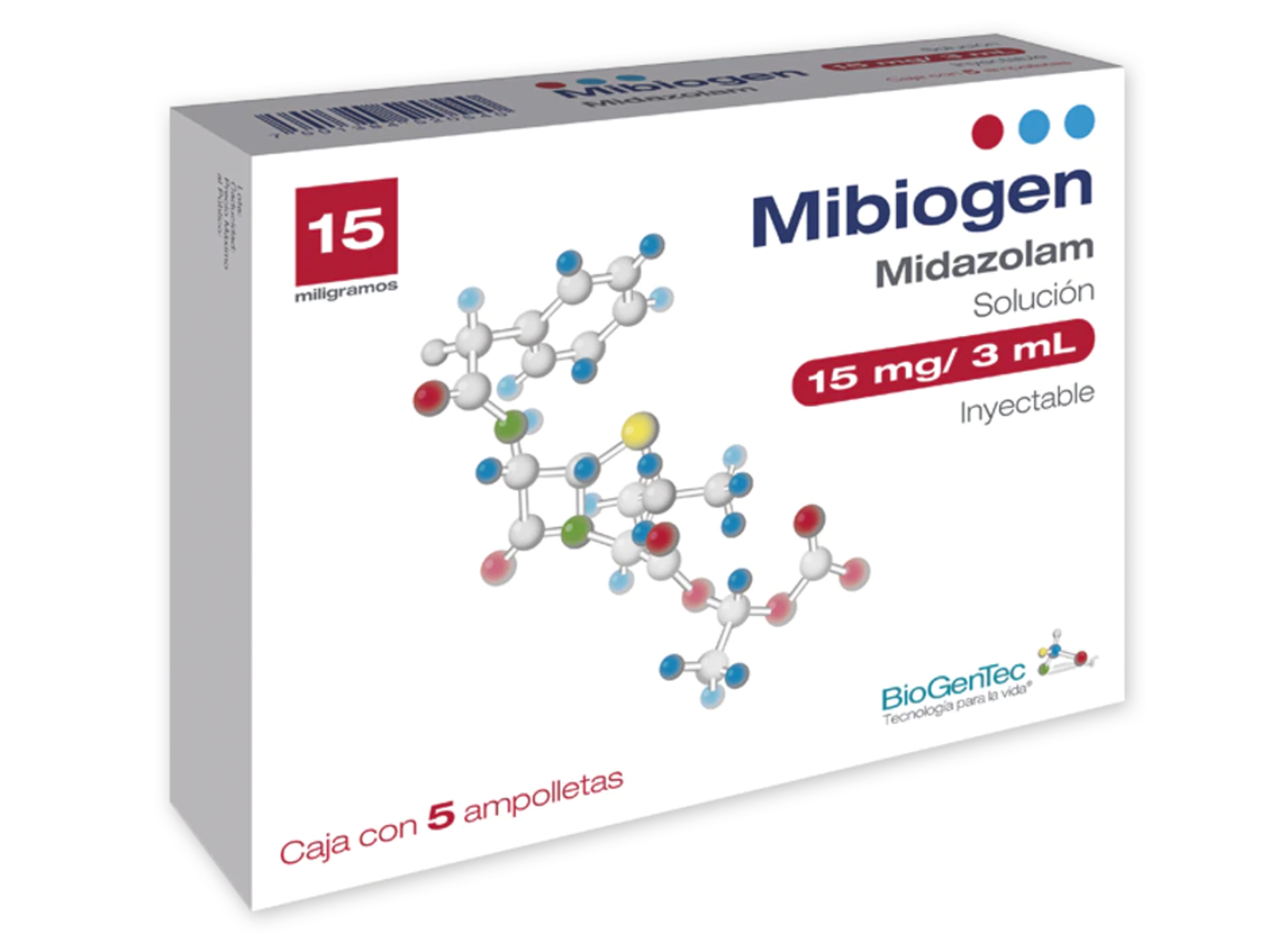 Mibiogen 15 Mg Con 5 Ampolletas