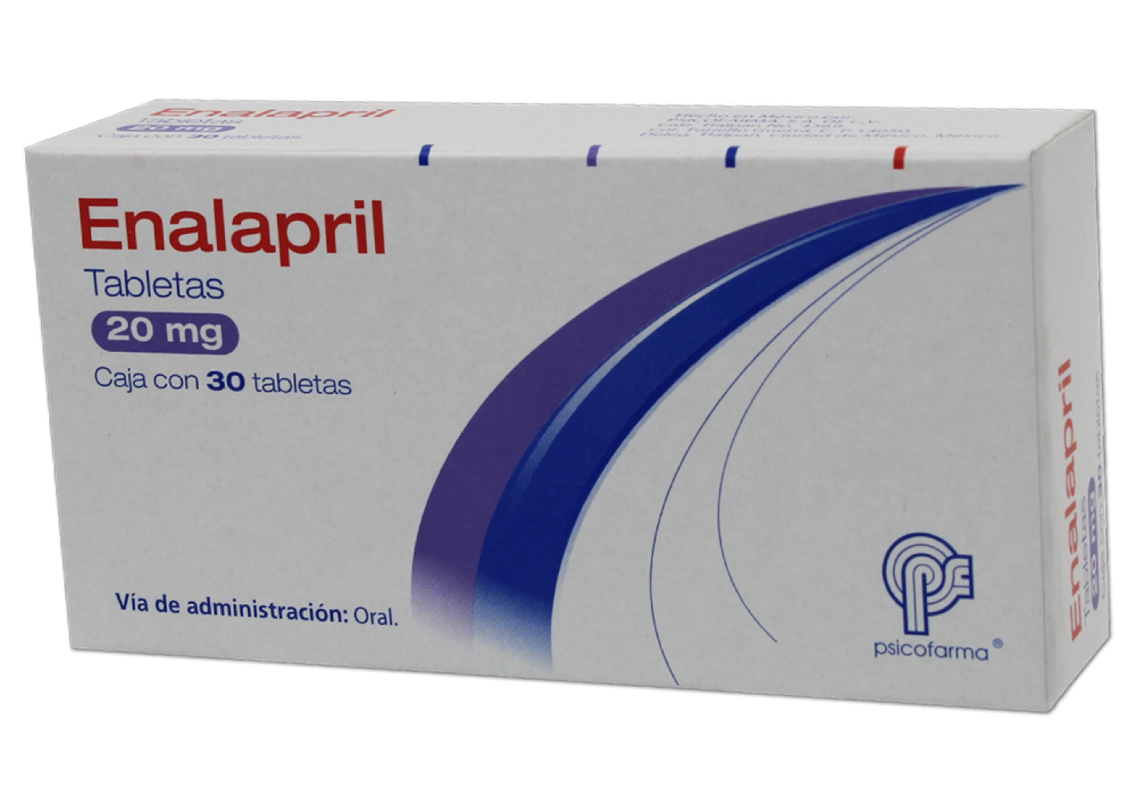 Enalapril 20 Mg Con 30 Tabletas