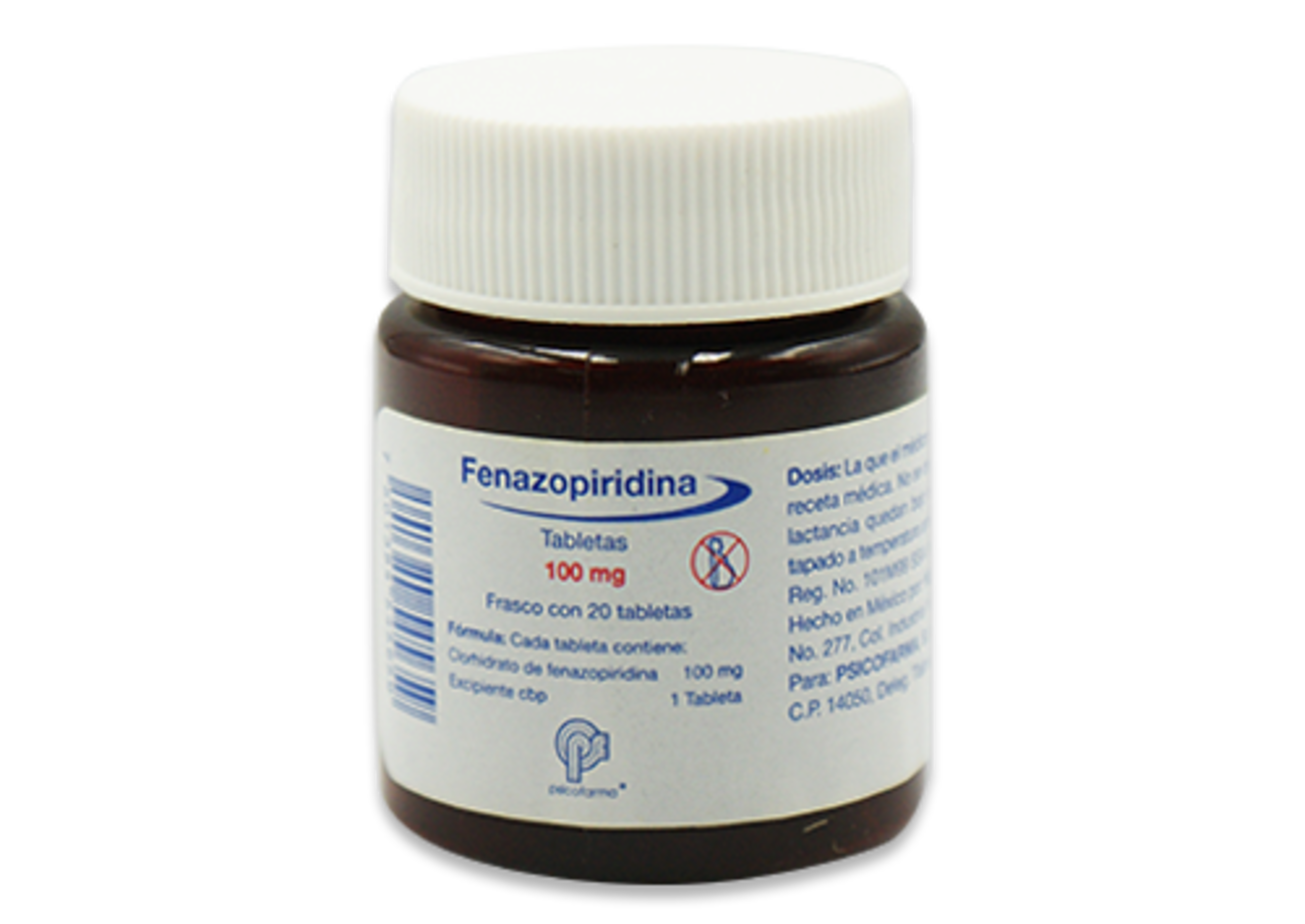 Fenazopiridina 100 Mg Con 20 Tabletas