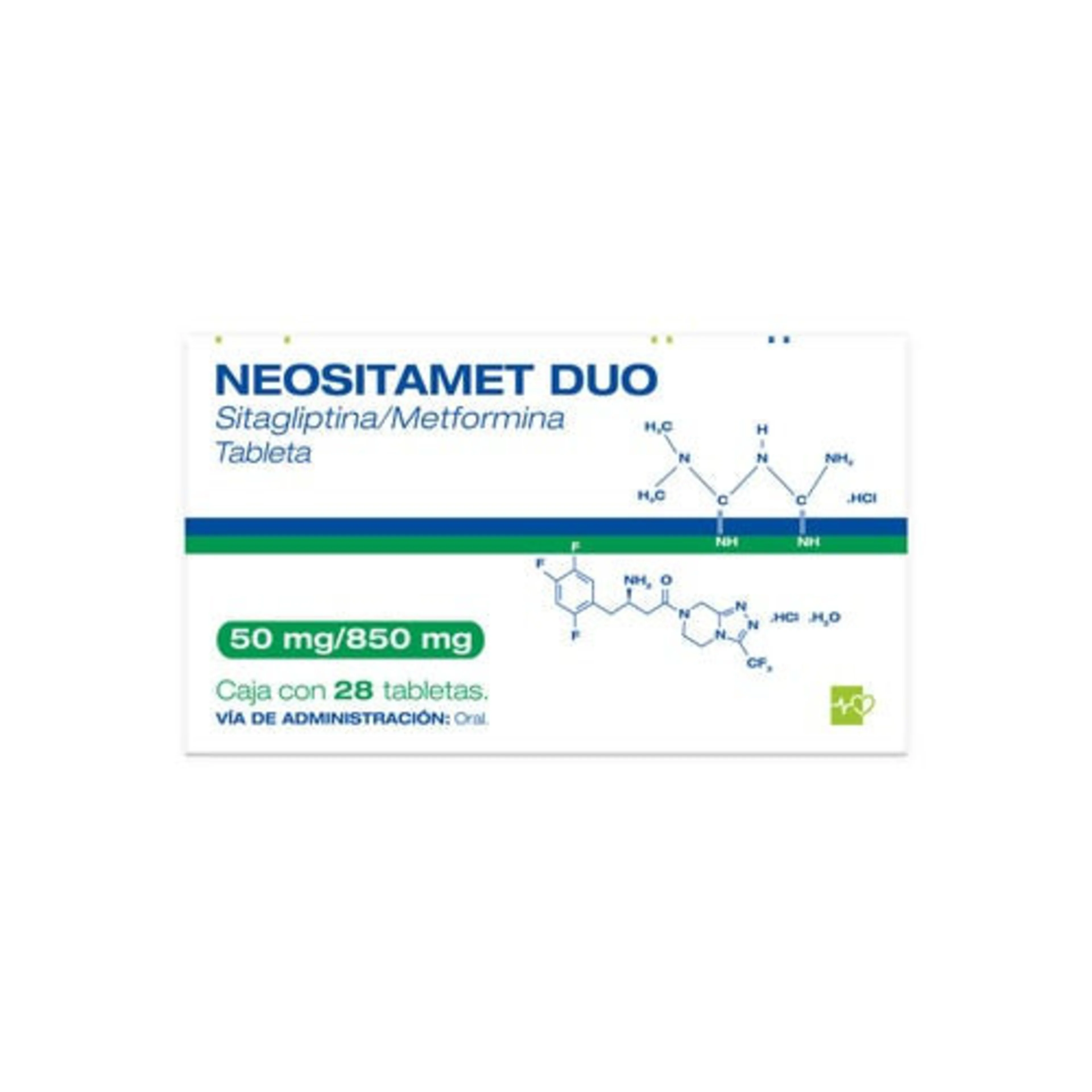 Neositamet 50 Mg/850 Mg Con 28 Tabletas