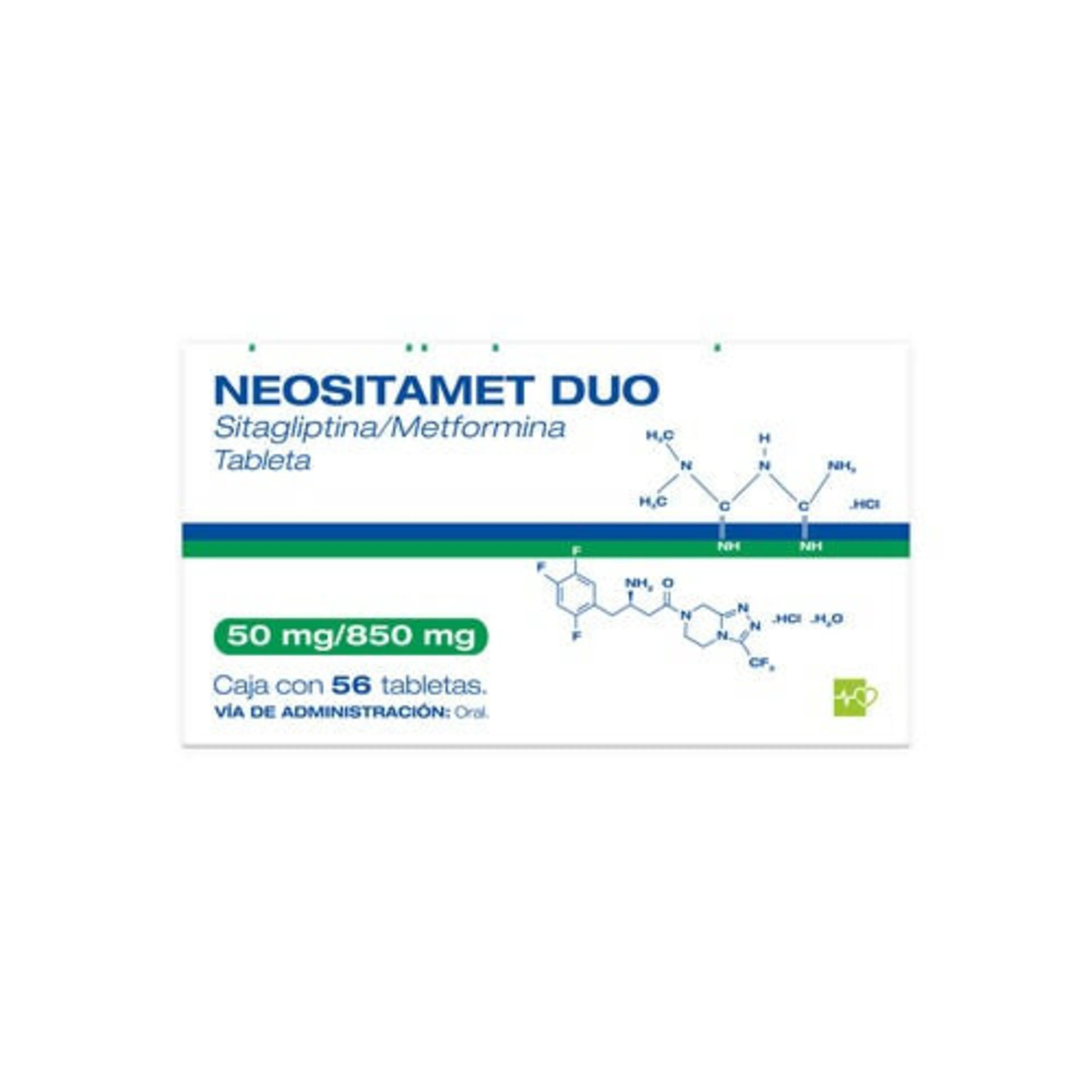 Neositamet 50 Mg/850 Mg Con 56 Tabletas