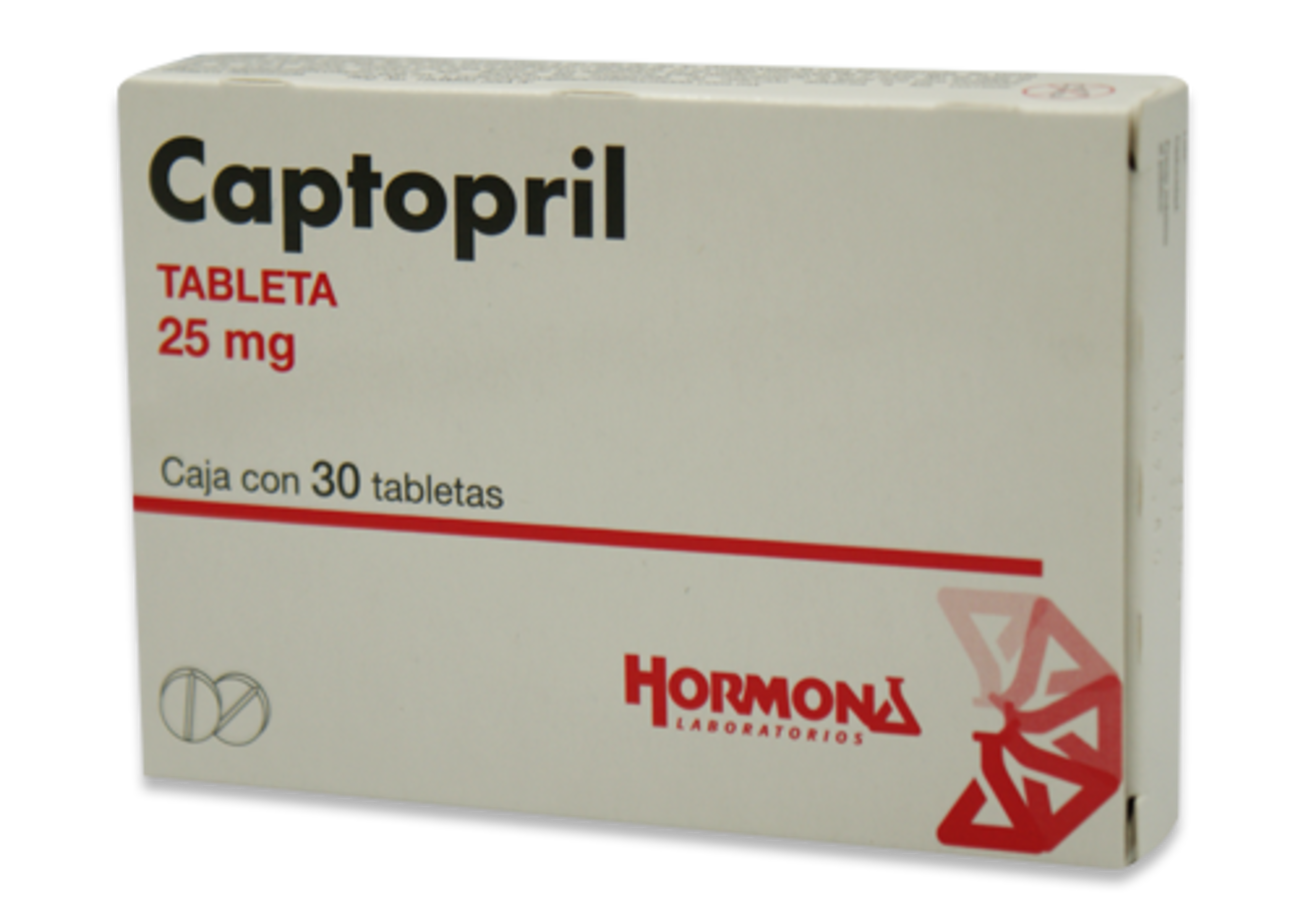 Captopril 25 Mg Con 30 Tabletas (Hormona)