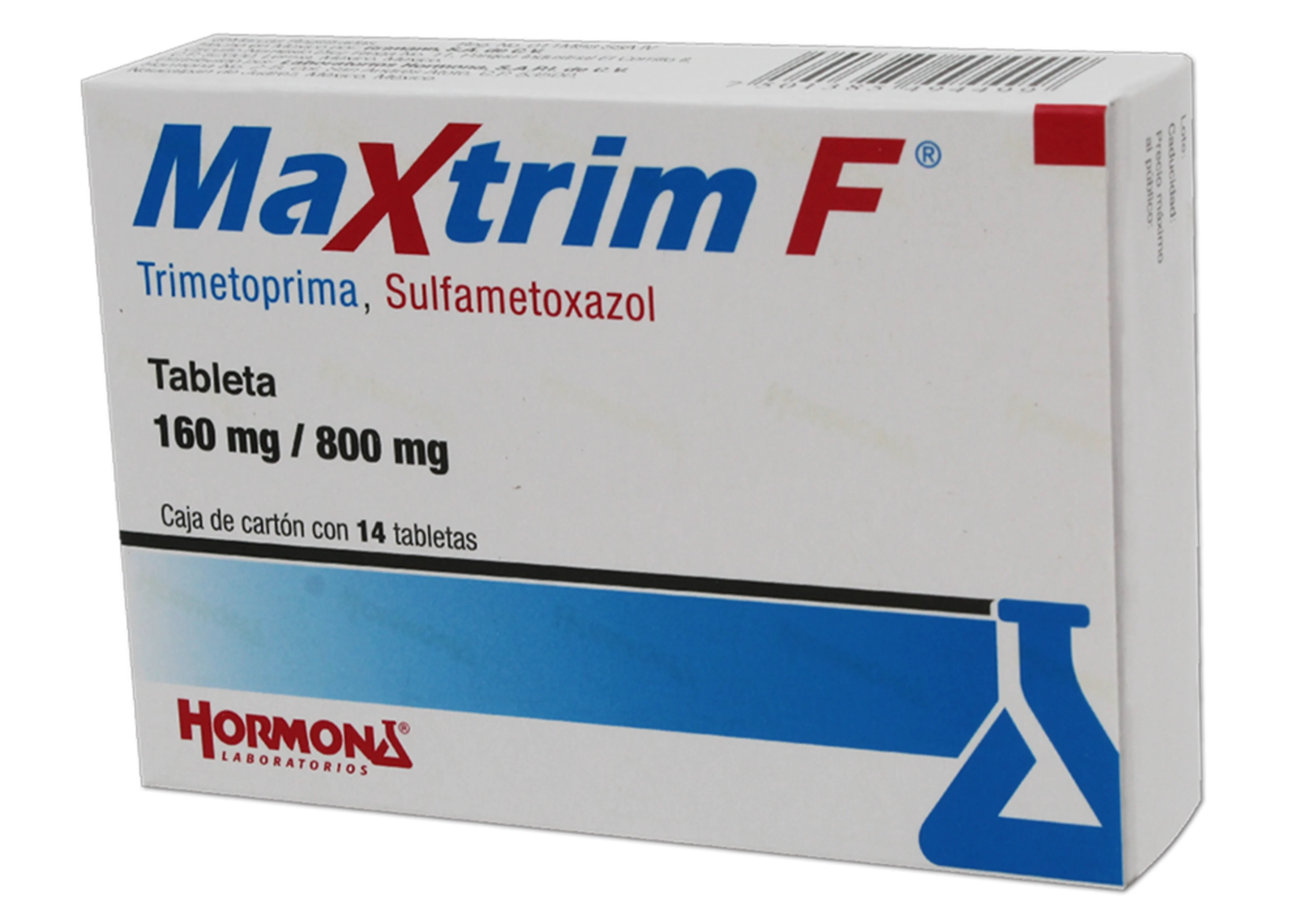 Maxtrim-F Sulfametoxazol Trimetoprima 160/800 Mg Con 14 Tabletas