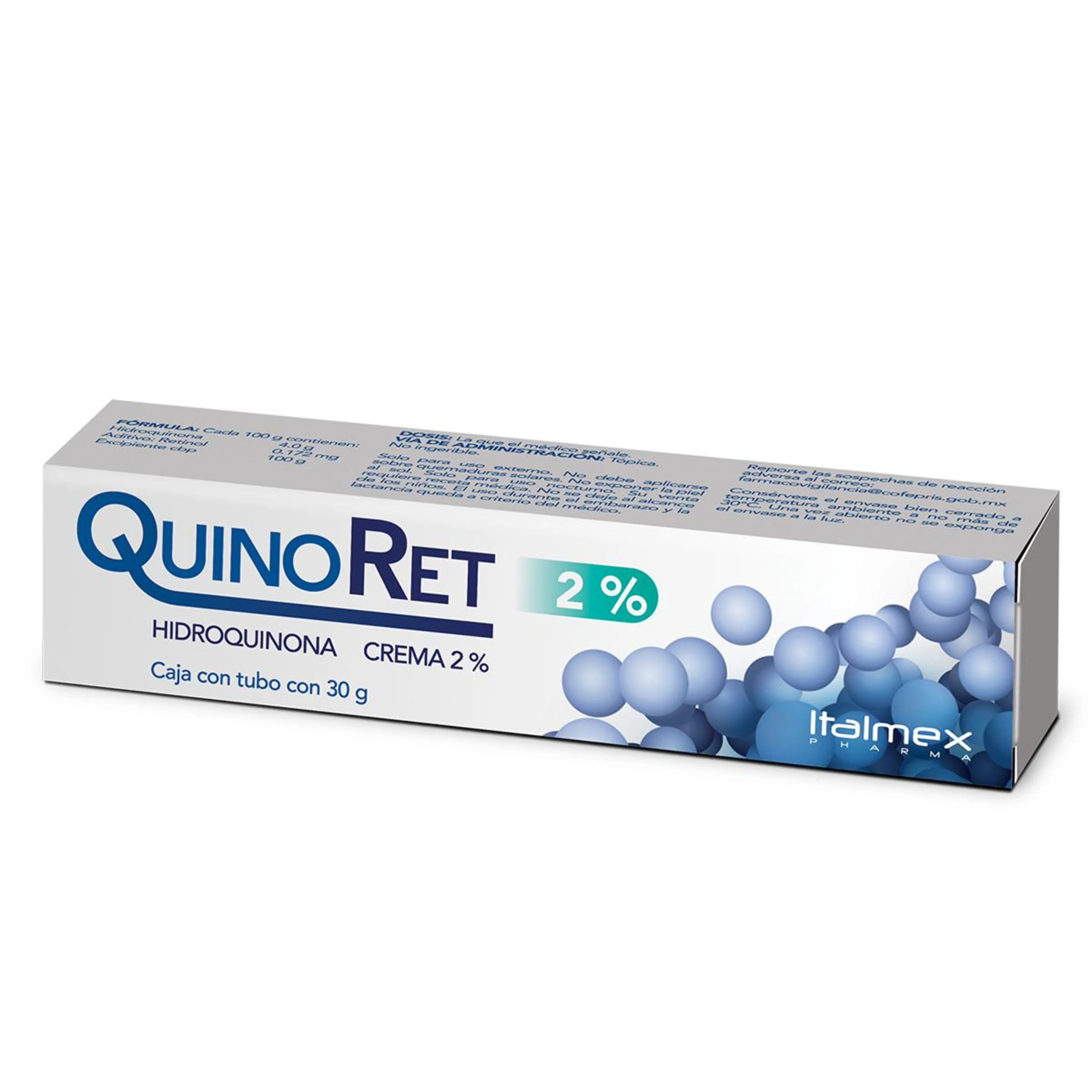 Quinoret hidroquinona 4 g con 1 crema