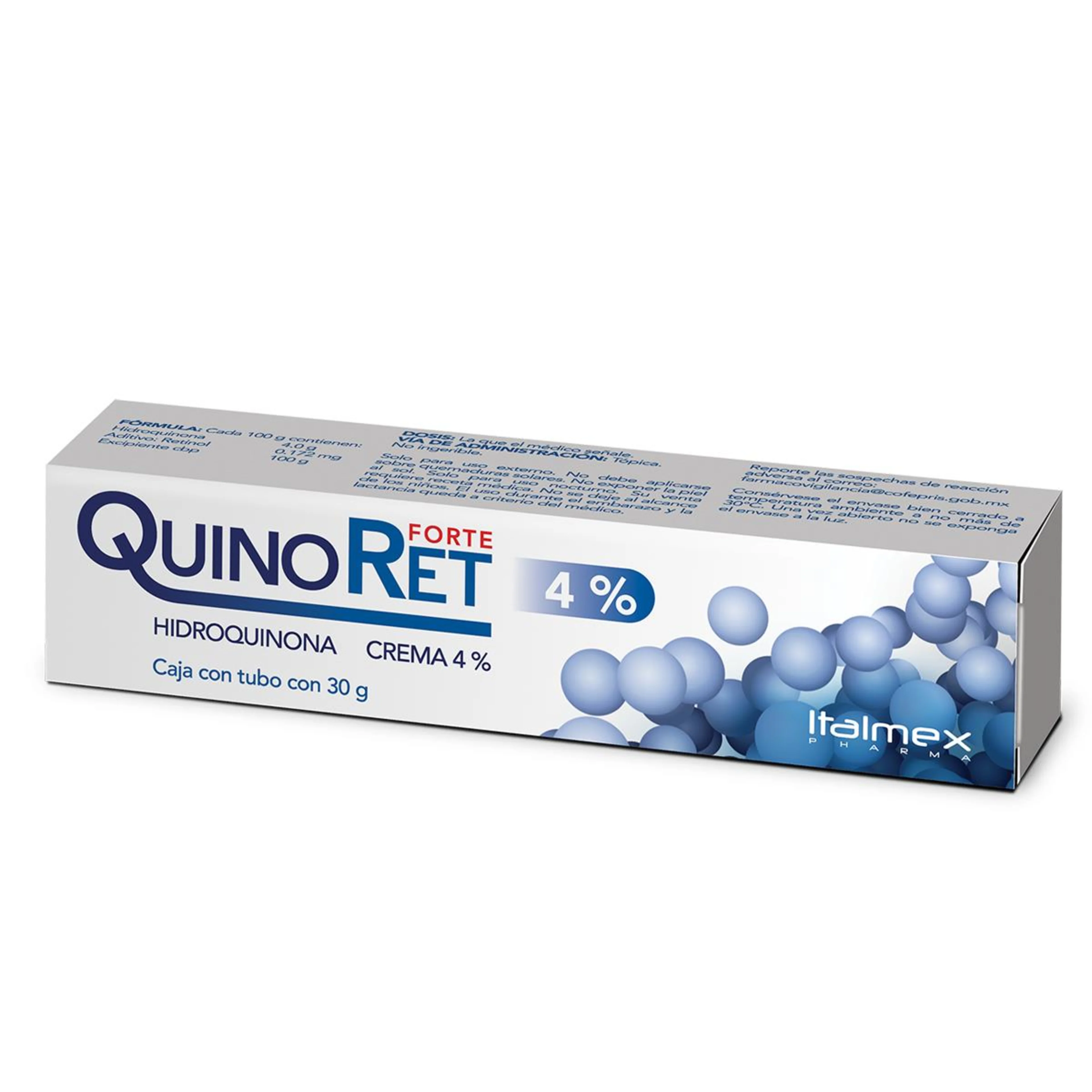 Quinoret forte hidroquinona 30 gr con 1 crema