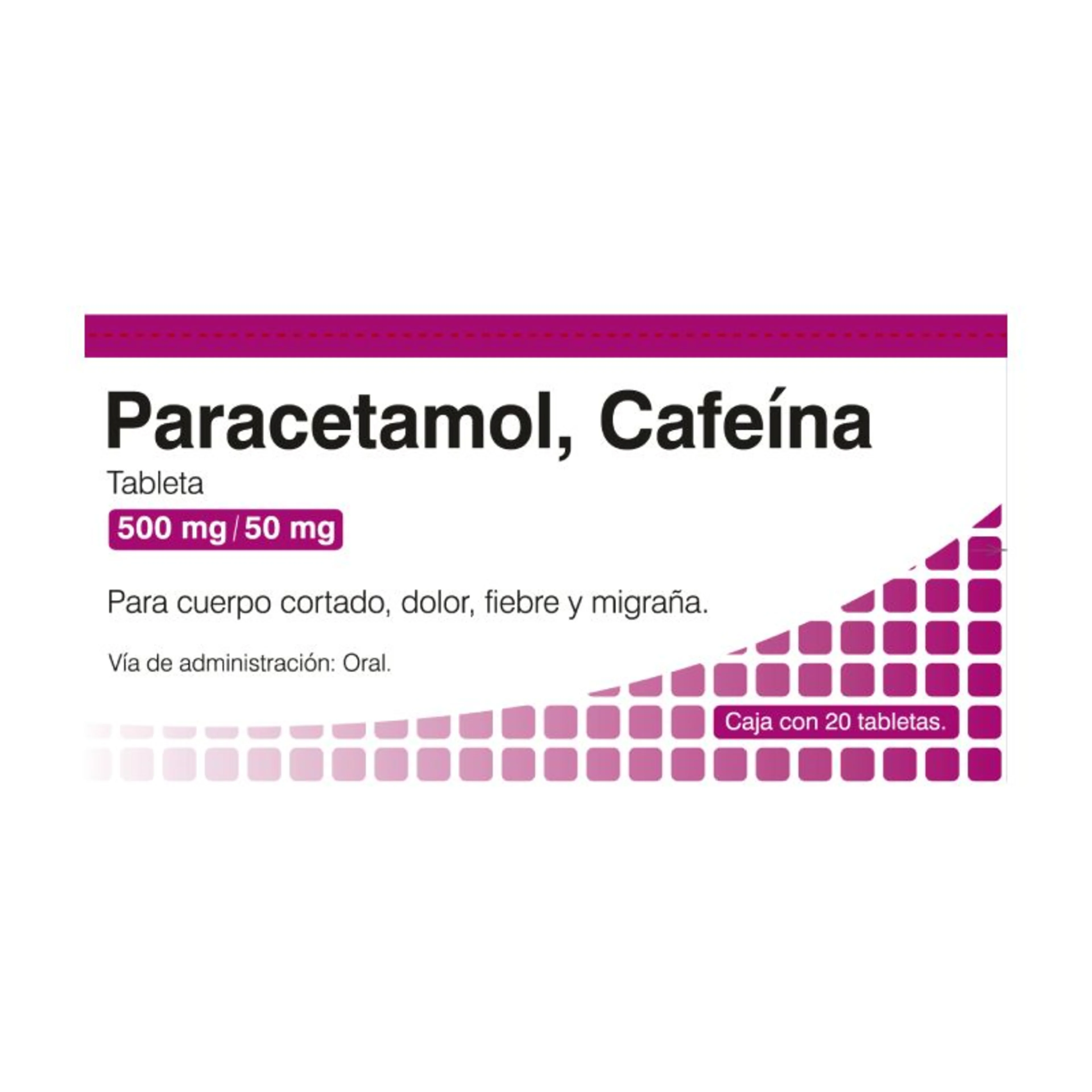 Paracetamol paracetamol 50 mg con 20 tabletas