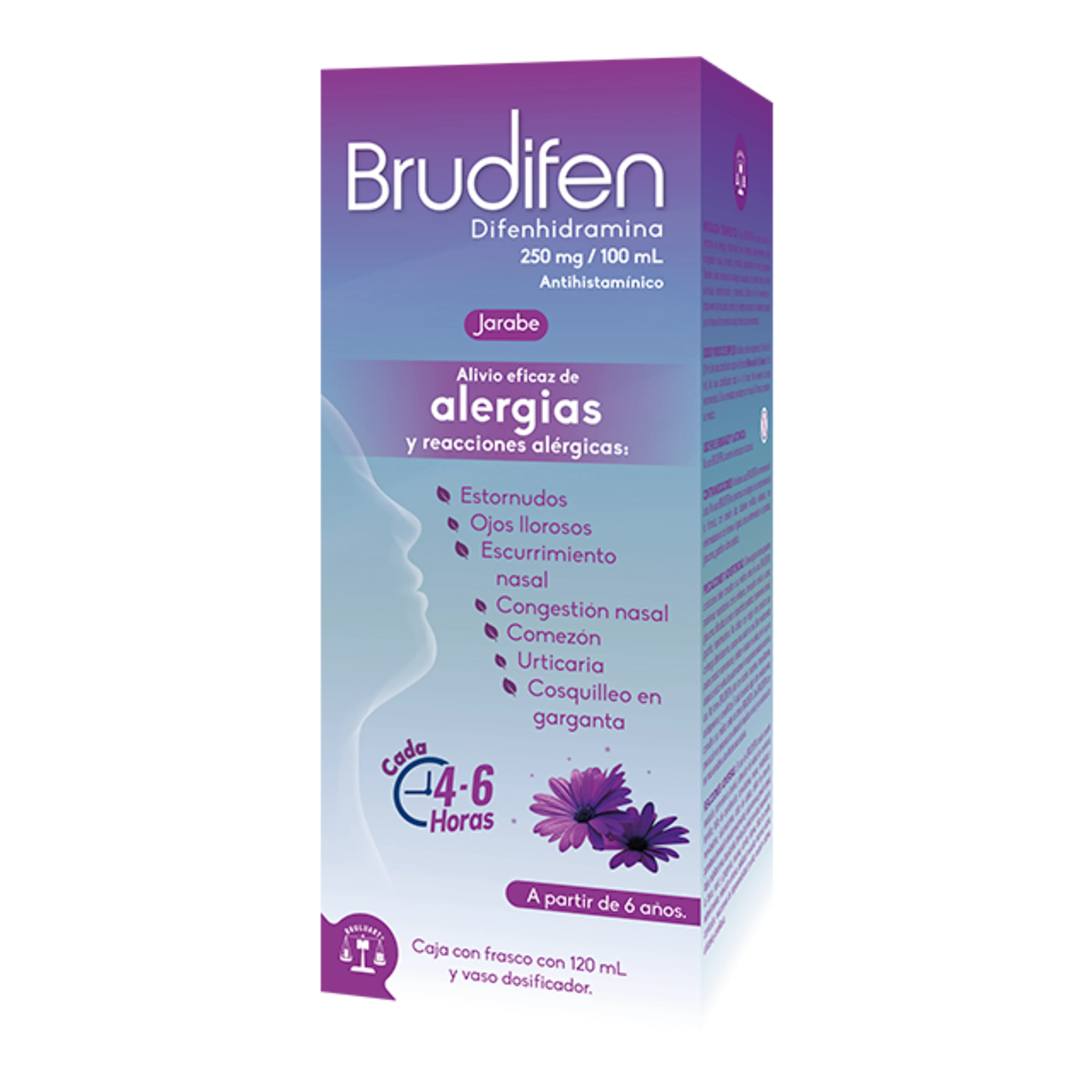 Brudifen Difenhidramina 250 Mg / 100 Ml Con 120 Ml