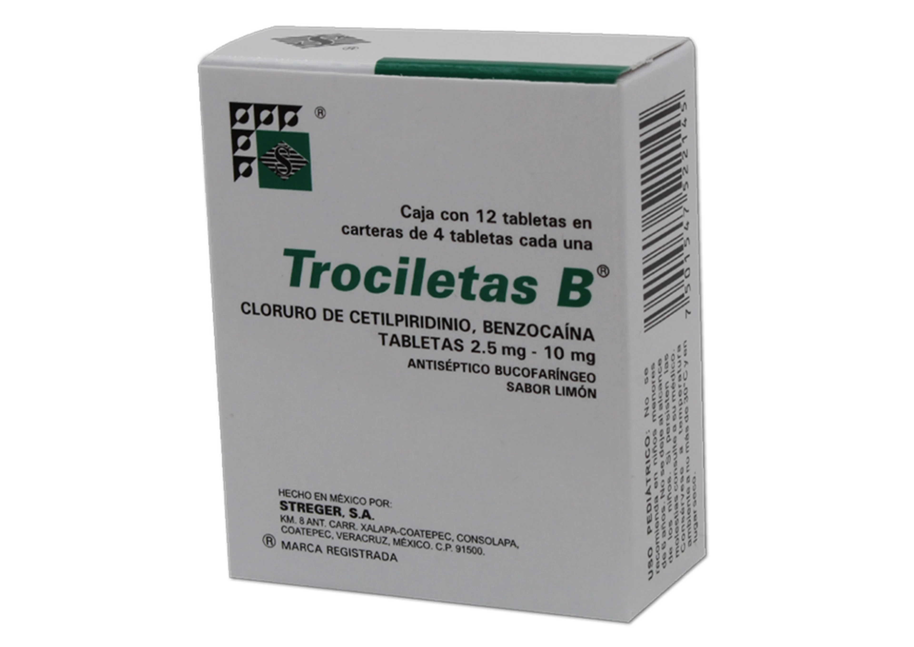 Trociletas B 2.5/10 Mg Con 12 Tabletas