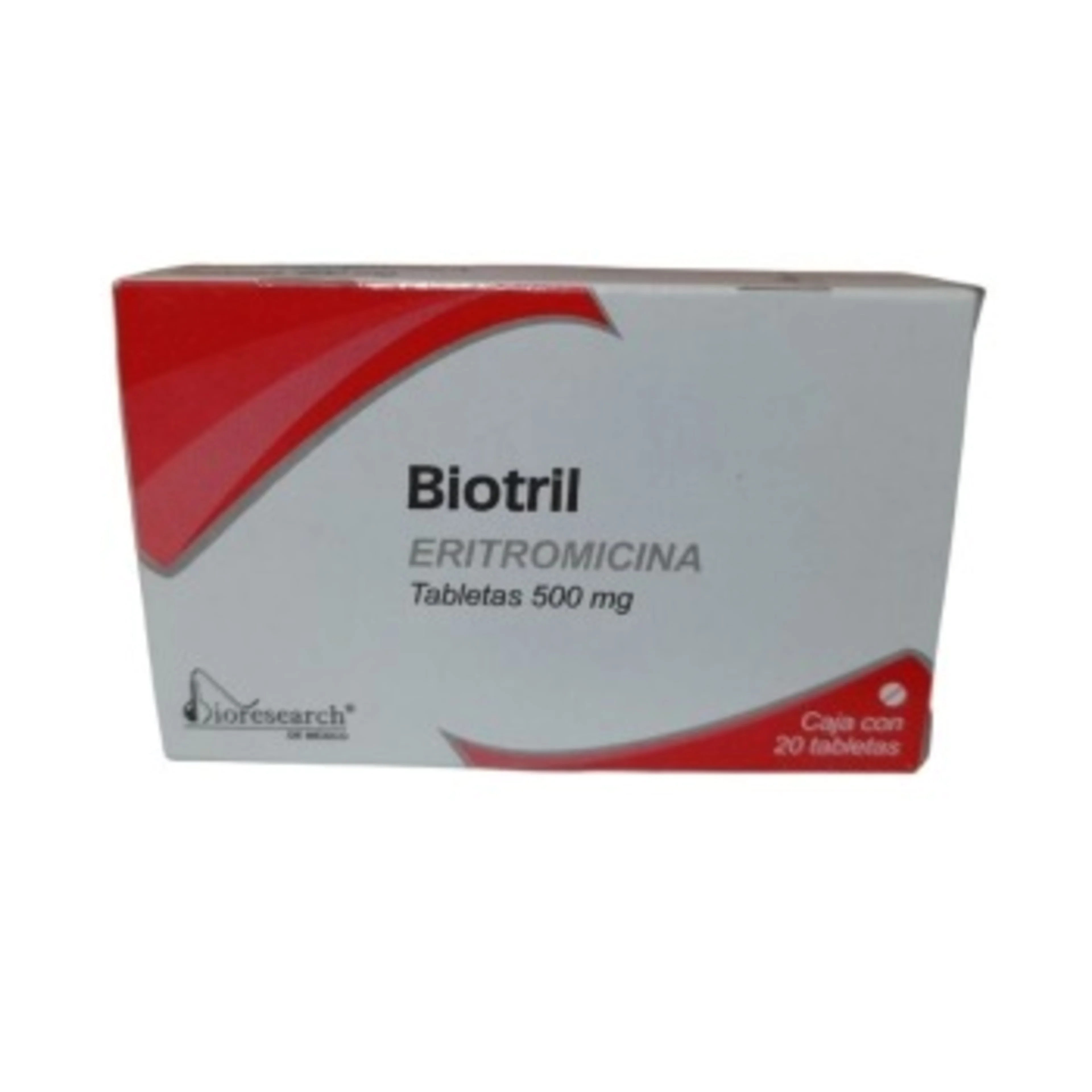 Biotril Eritromicina 500 Mg Con 20 Tabletas