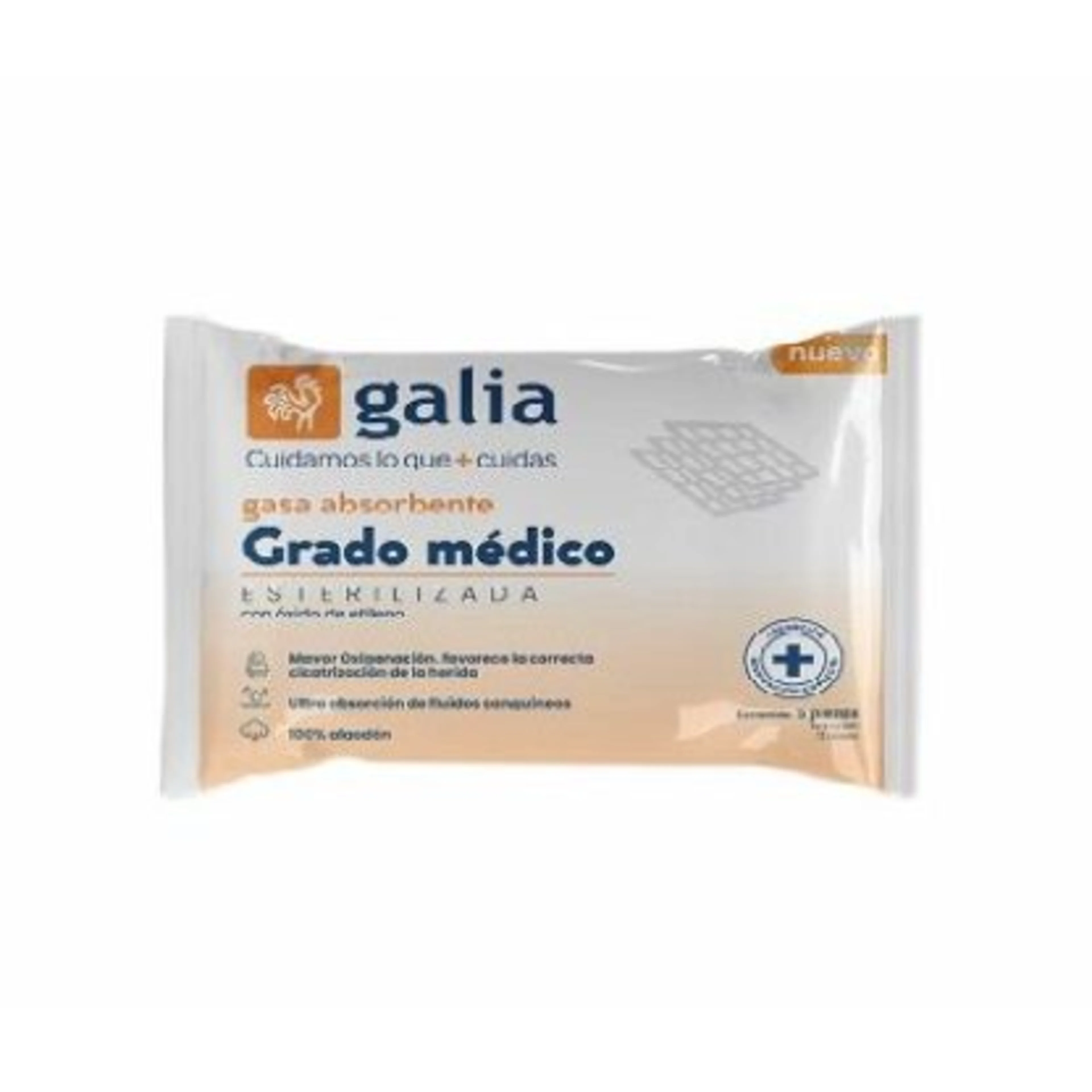 Galia Gasa Absorbente 10 Cm X 10 Cm Con 5 Piezas