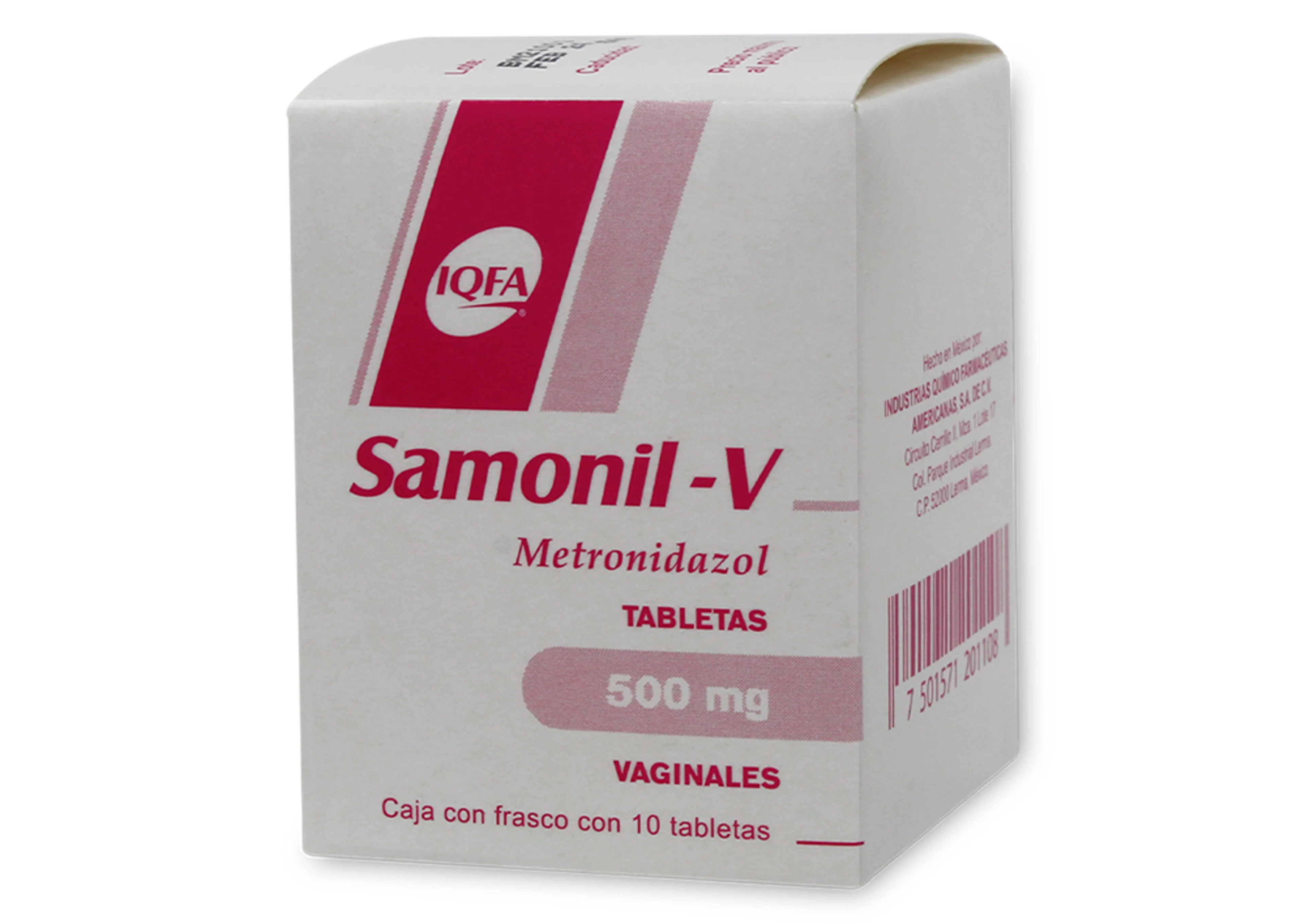 Samonil-v metronidazol 500 mg con 10 tabletas