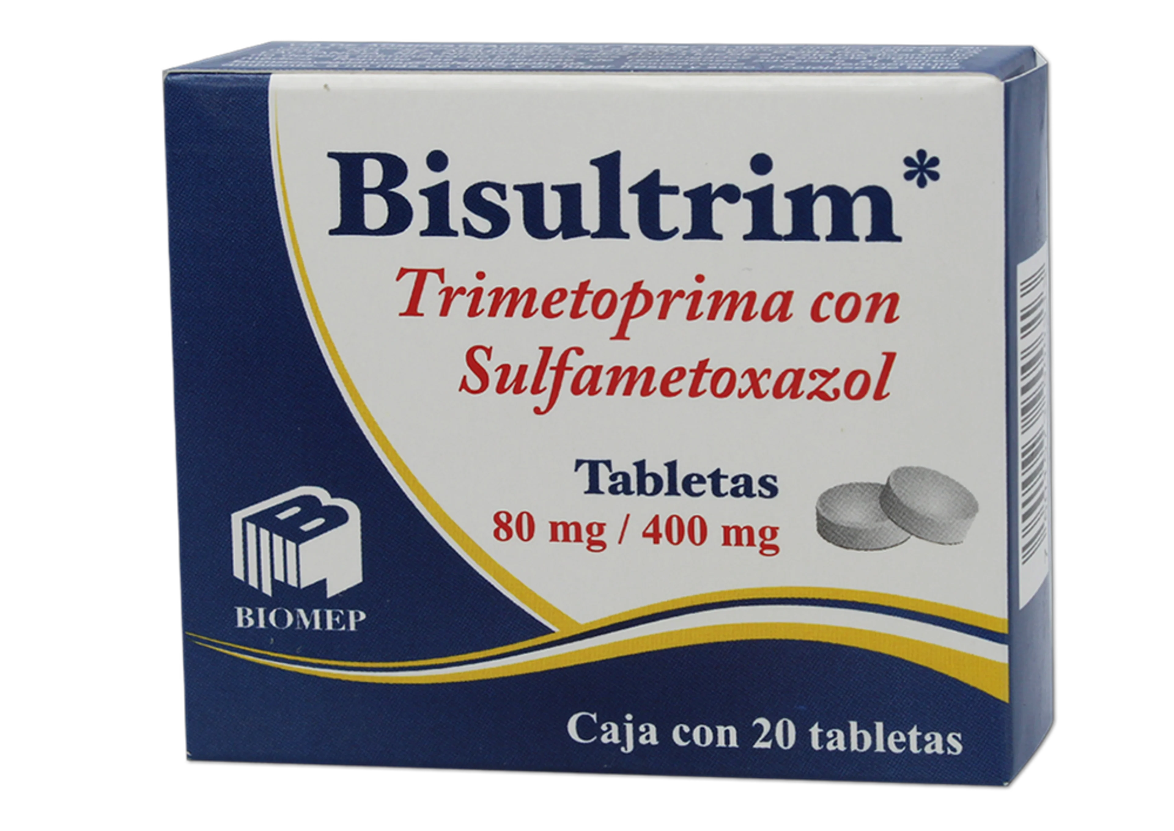 Bisultrim Sulfametoxazol Trimetoprima 80/400 Mg Con 20 Tabletas