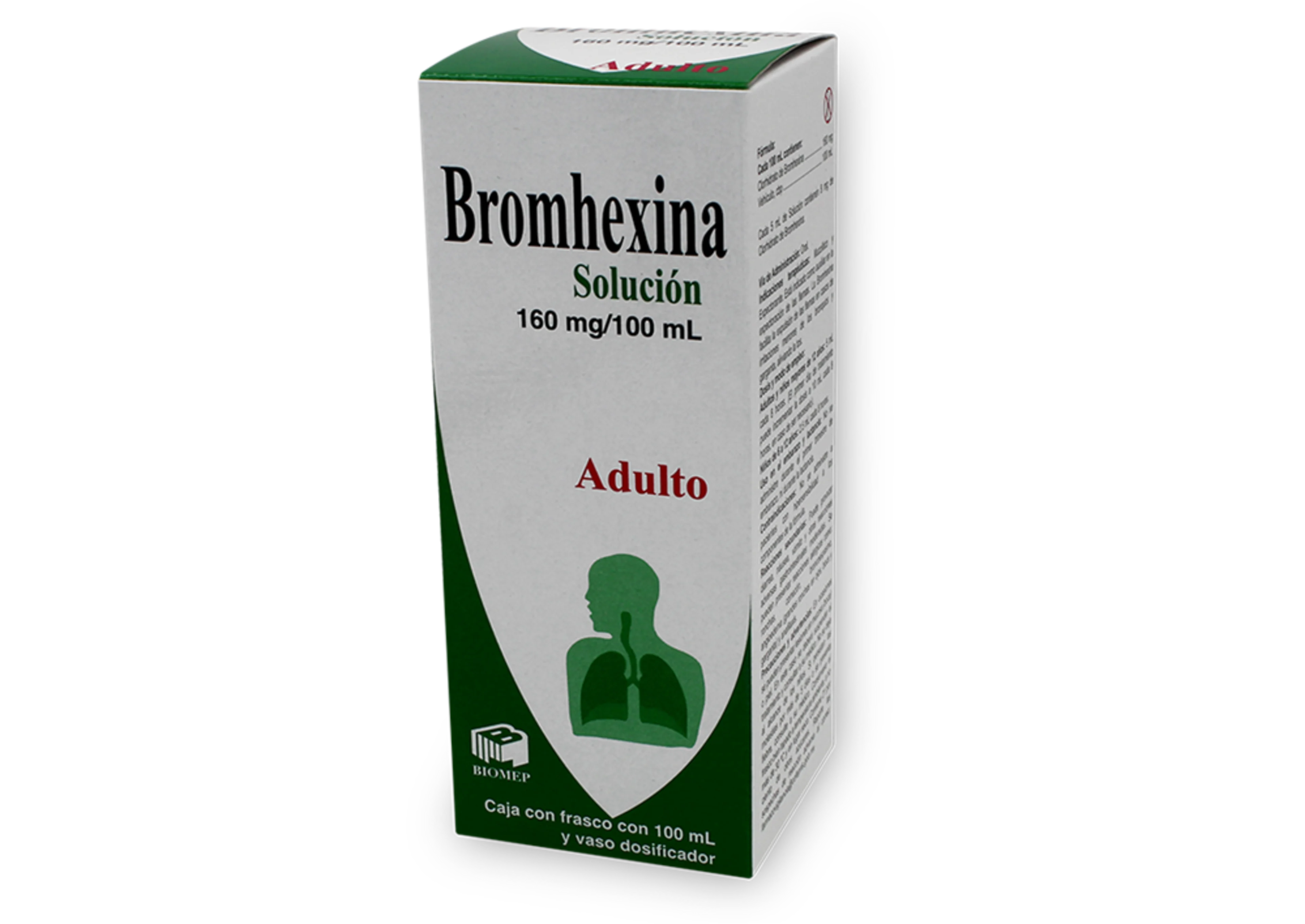 Bromhexina 160 Mg Con 100 Ml De Solución