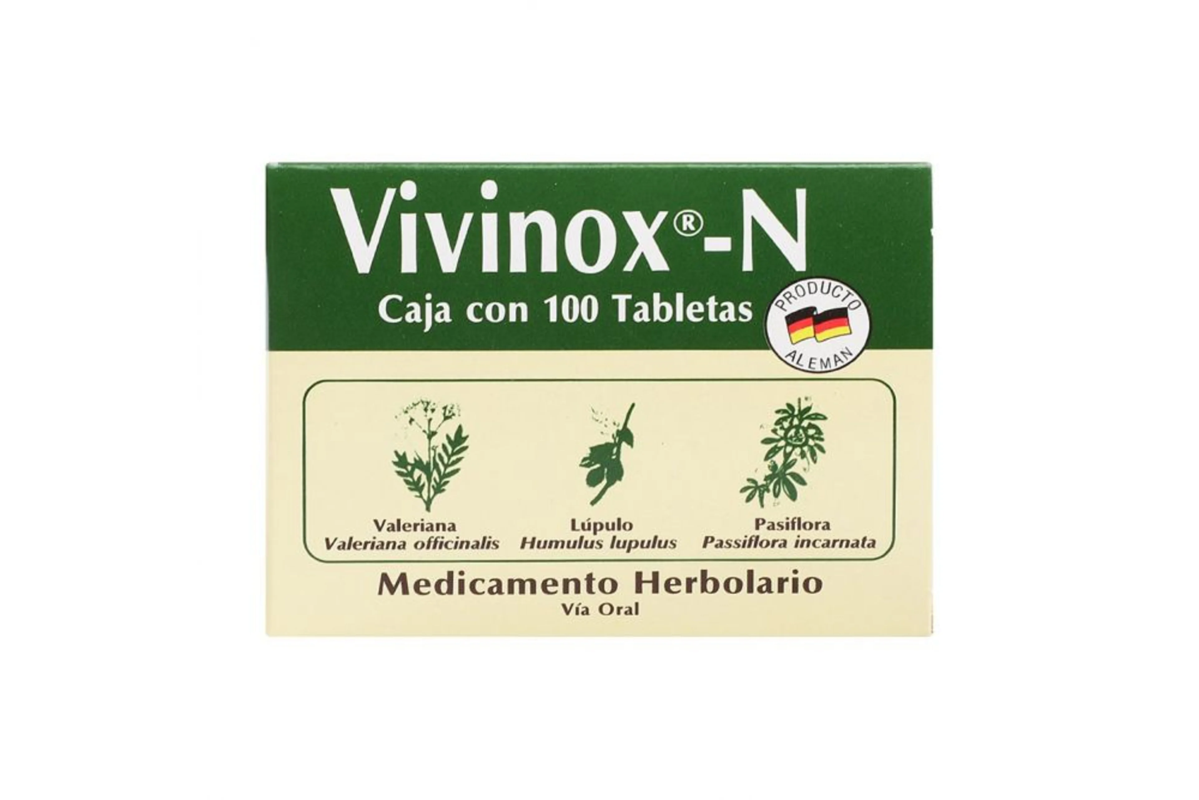 Vivinox-N Auxiliar Para Calmar Los Nervios Relajante Y En Trastornos Del Sueño 100 Tabletas
