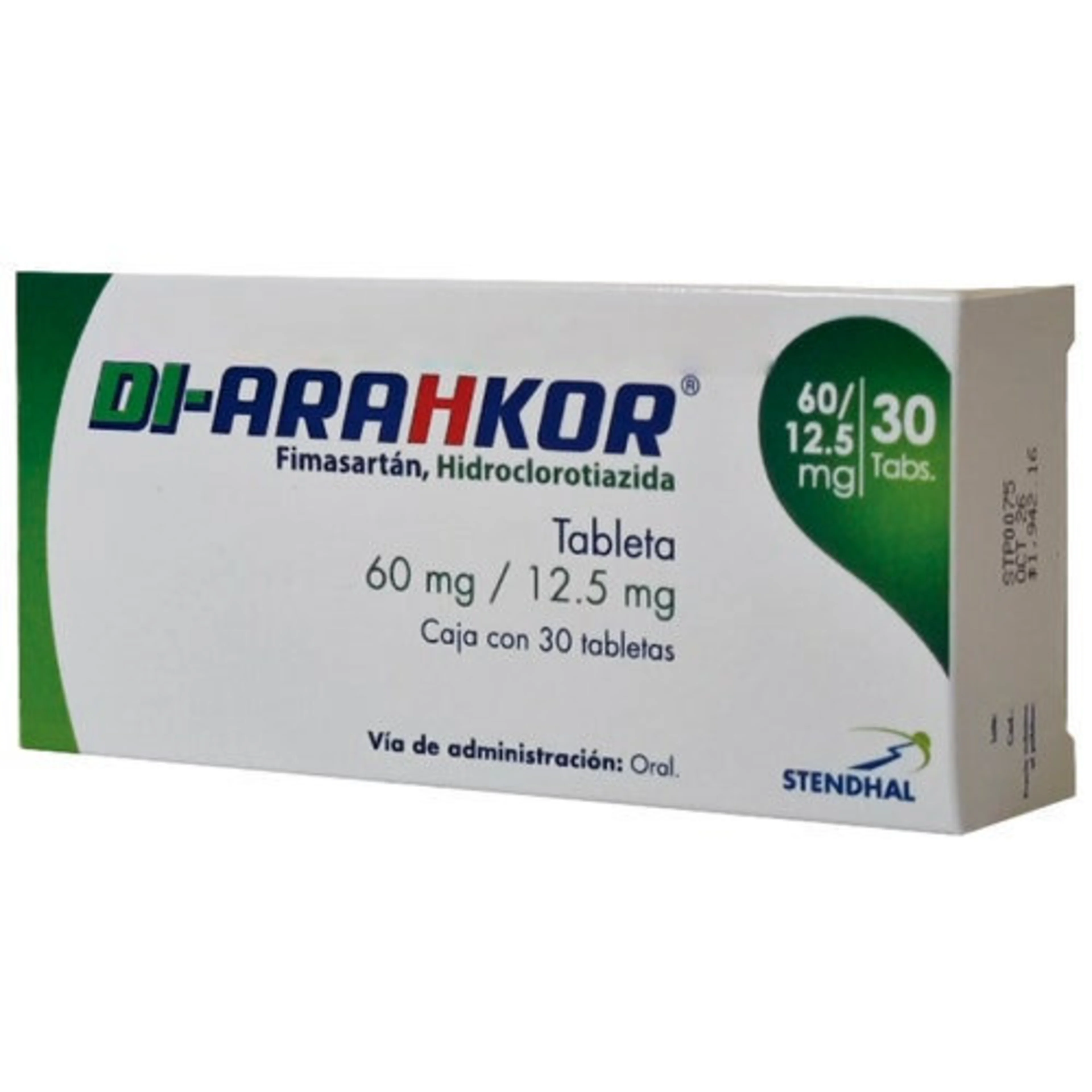 Di-Arahkor Fimasartán Hidroclorotiazida 12.5 Mg/ 60 Mg Con 30 Tabletas