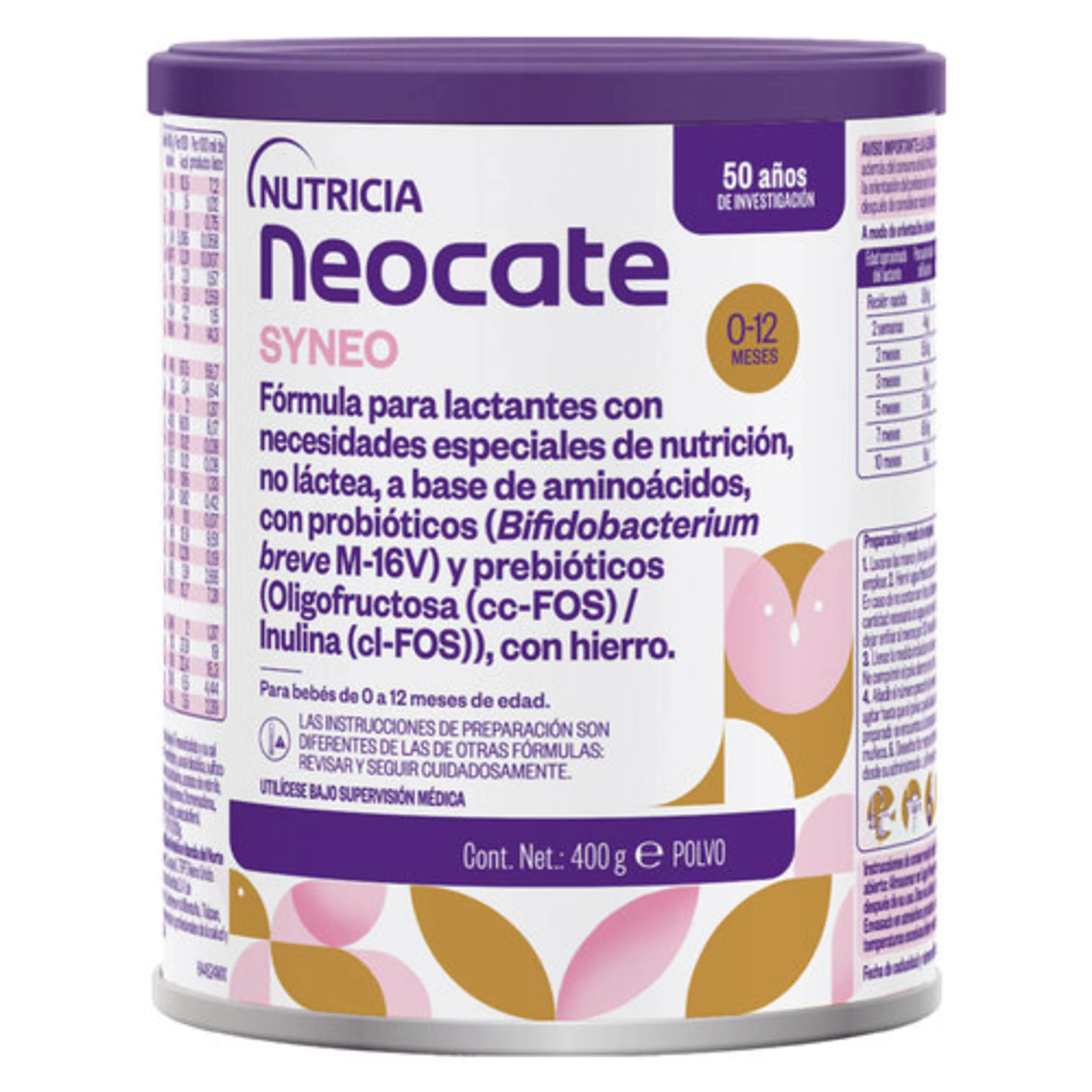 Neocate Syneo Fórmula Especializada No Láctea Para Bebés De 0 A 12 Meses Con 400 G