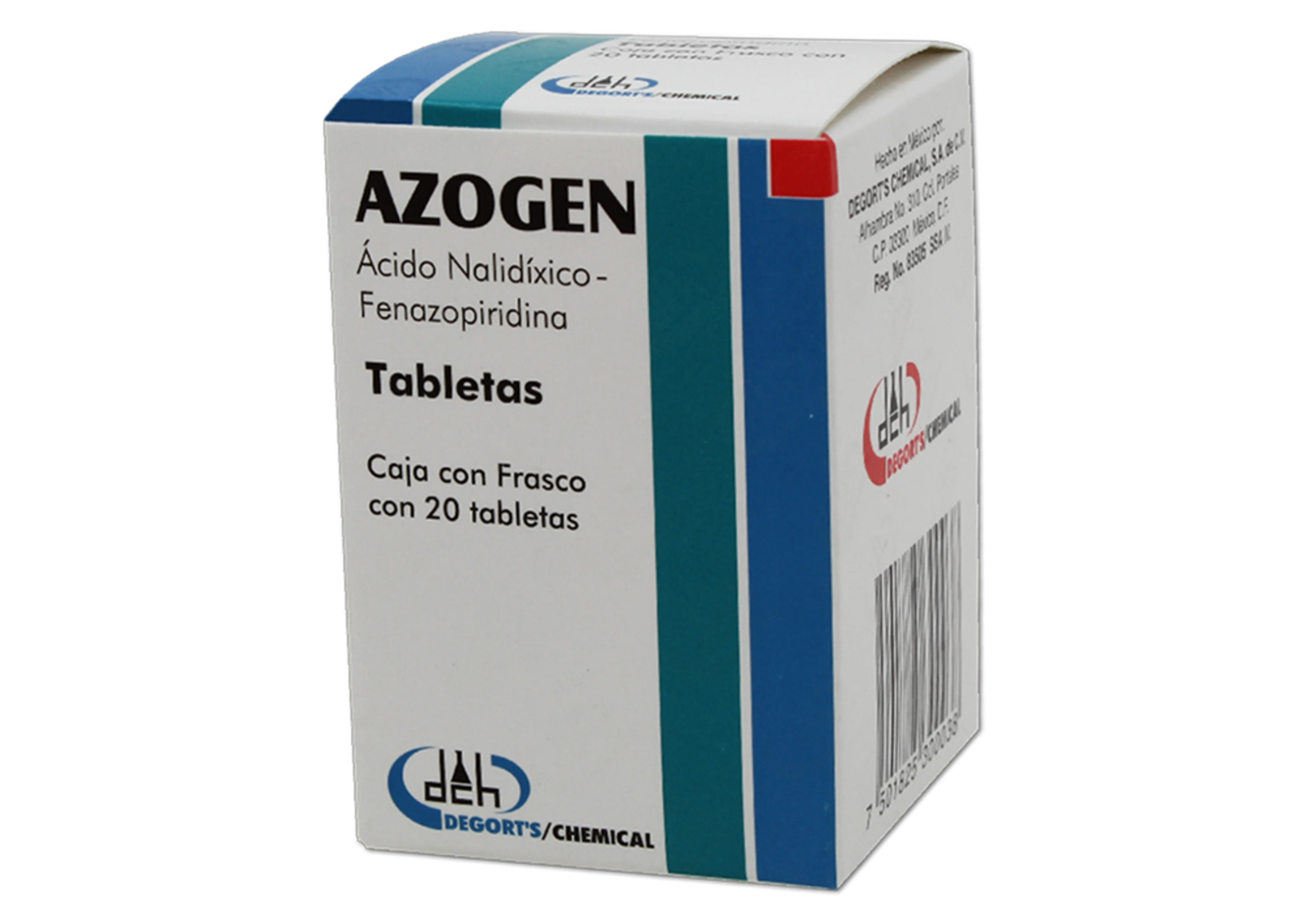 Azogen Ácido Nalidíxico Fenazopiridina 500/50 Mg Con 20 Tabletas