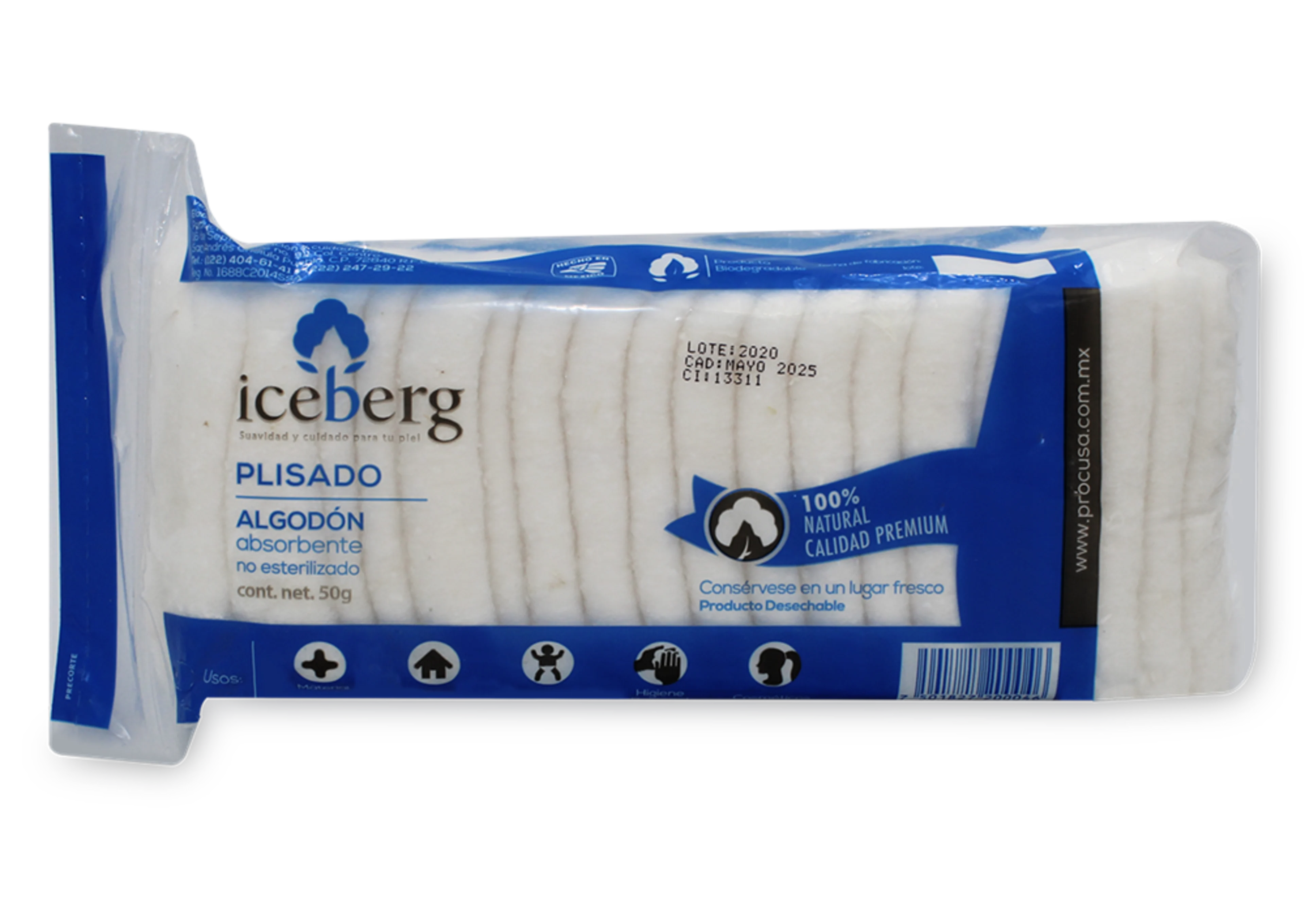 Algodon plisado iceberg 1 bolsa 50 g