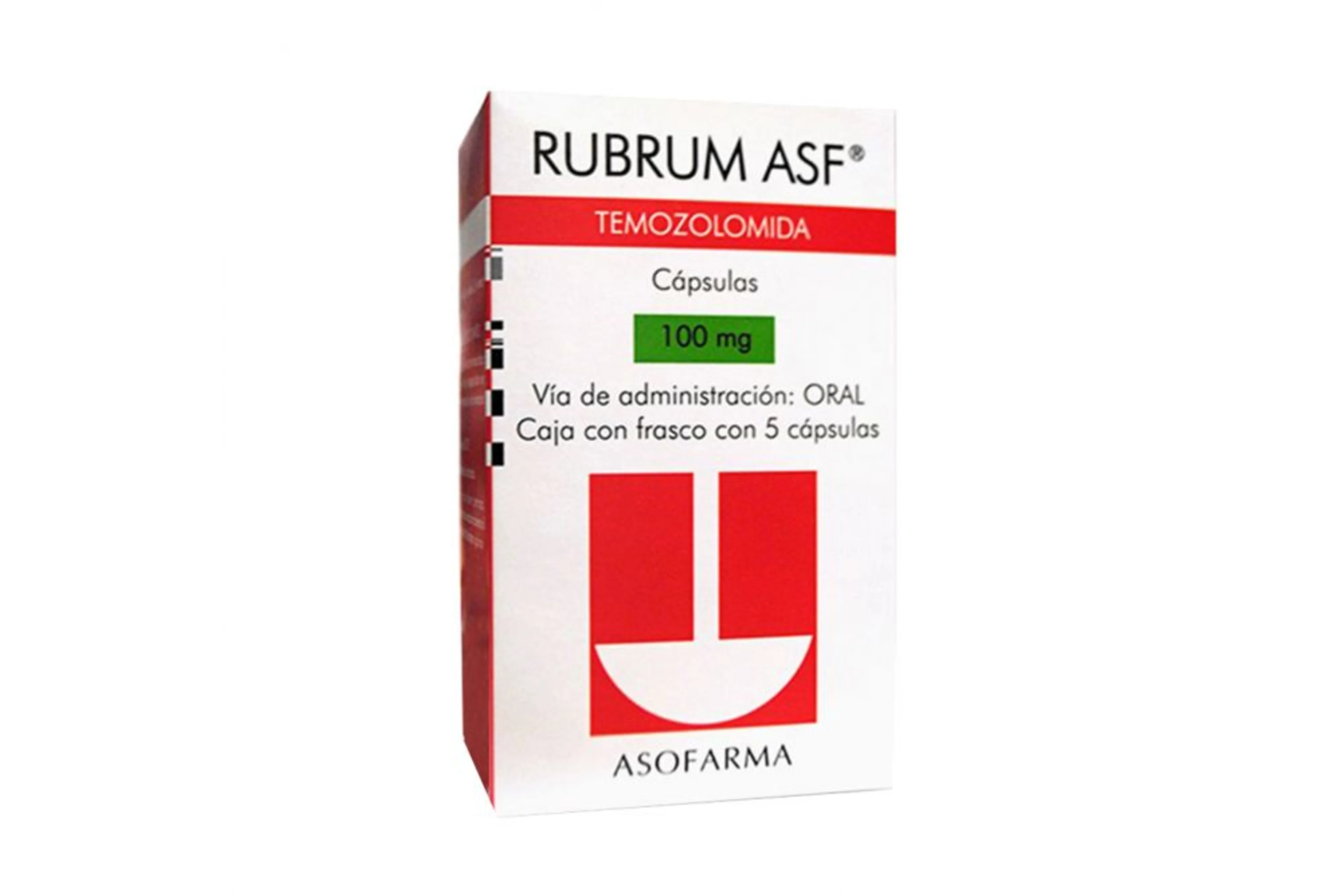 Rubrum asf 5 cápsulas caja temozolomida 100 mg