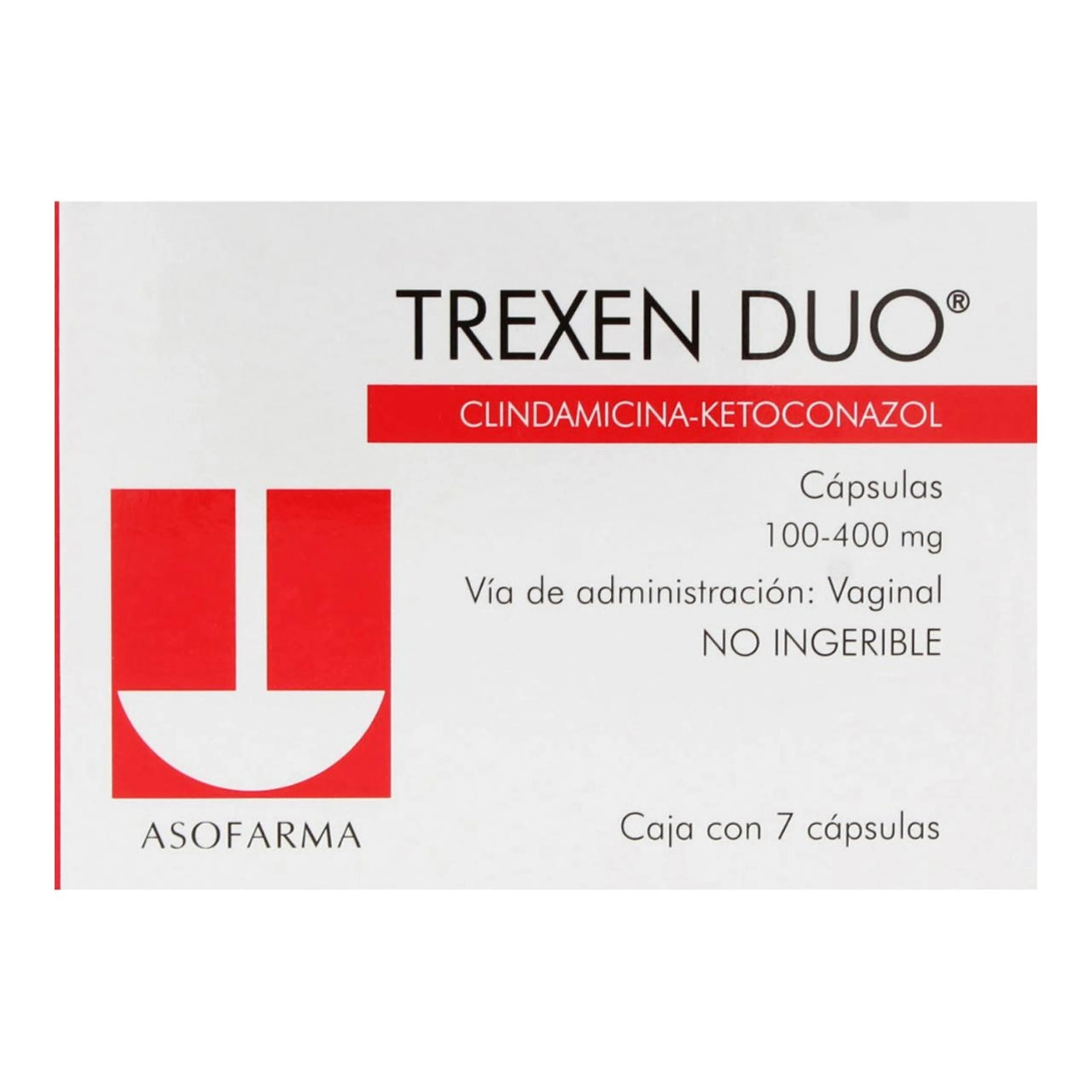 Trexen Duo 100/400 Mg Con 7 Cápsulas Vaginales