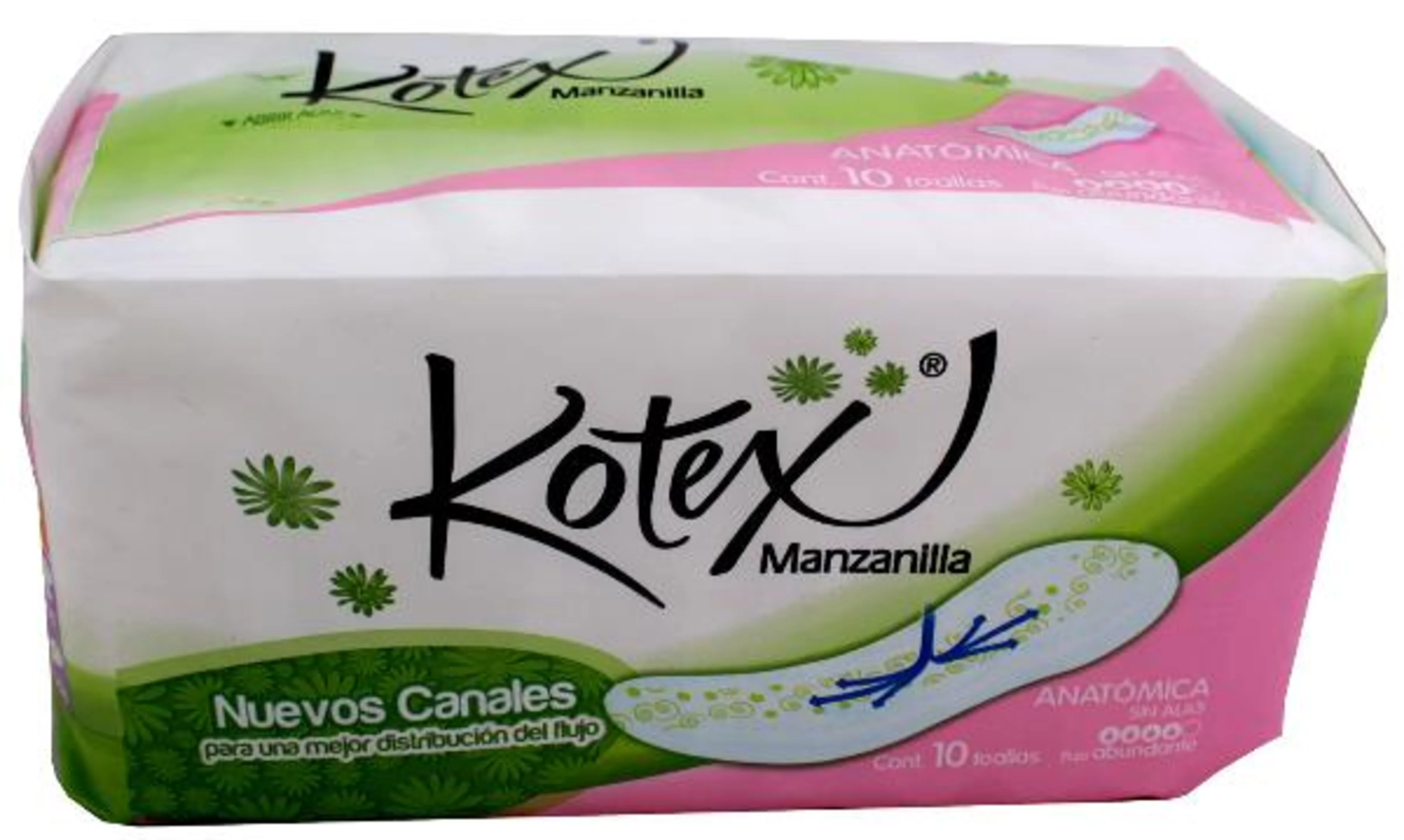 Kotex Naturals Manzanilla Toallas Sanitarias Sin Alas 10 Piezas